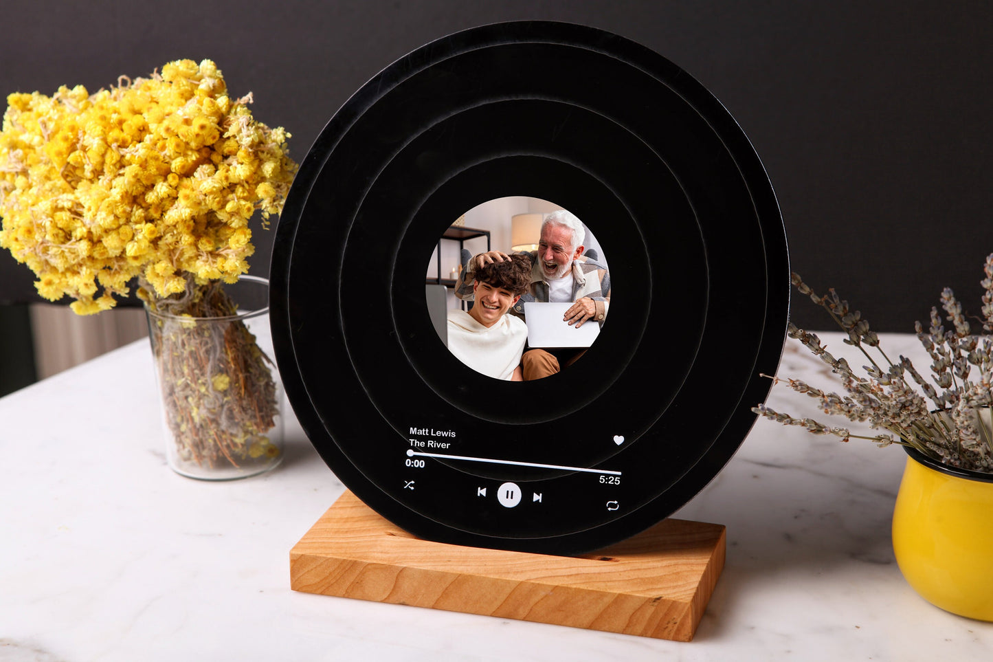 Custom Fathers Day Gift - Super Dad Gifts - Gift for Dad - Grandpa Gift - Music Record Plaque - Father Gift From Kids - Daddy Birthday Gift