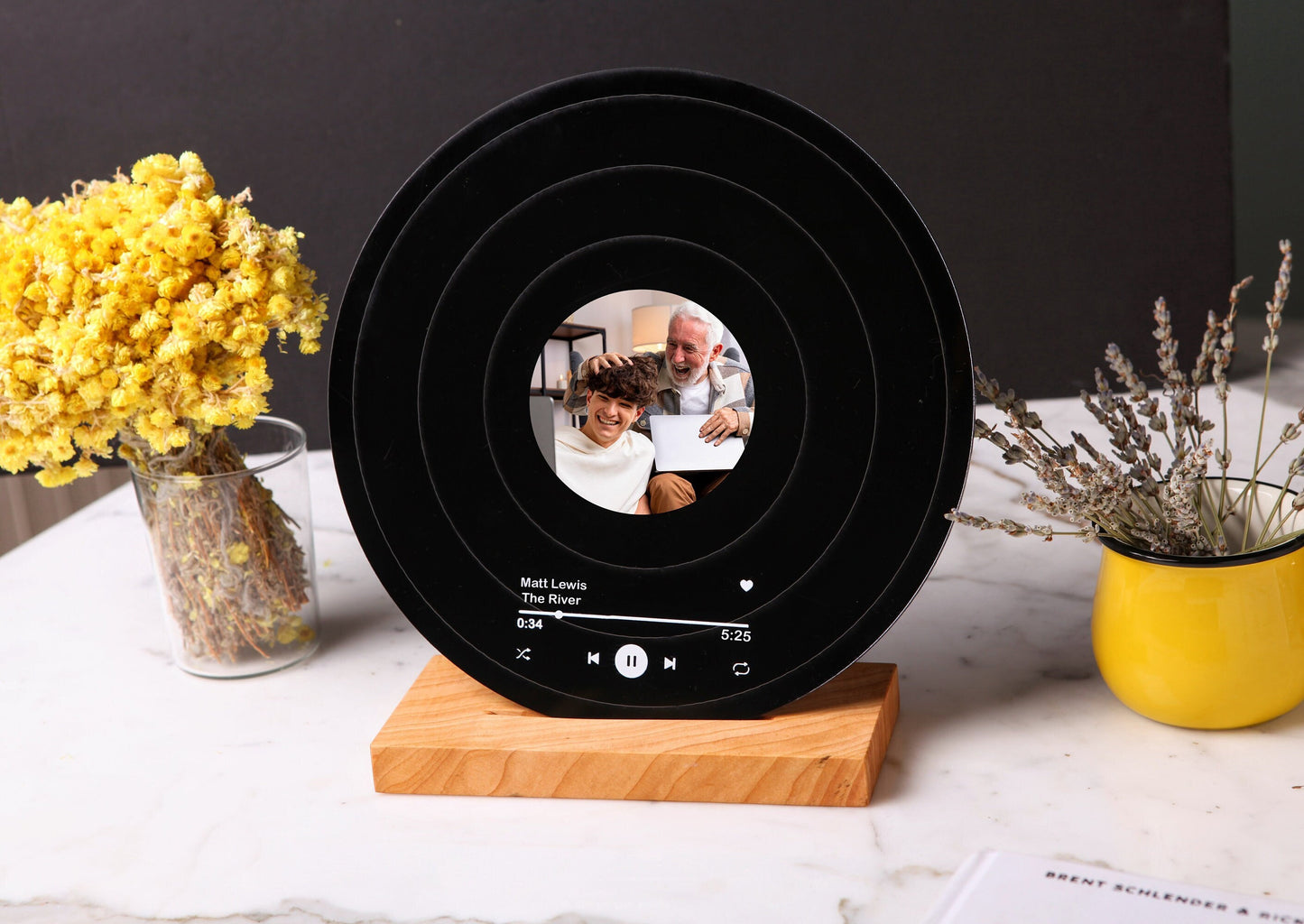 Custom Fathers Day Gift - Super Dad Gifts - Gift for Dad - Grandpa Gift - Music Record Plaque - Father Gift From Kids - Daddy Birthday Gift