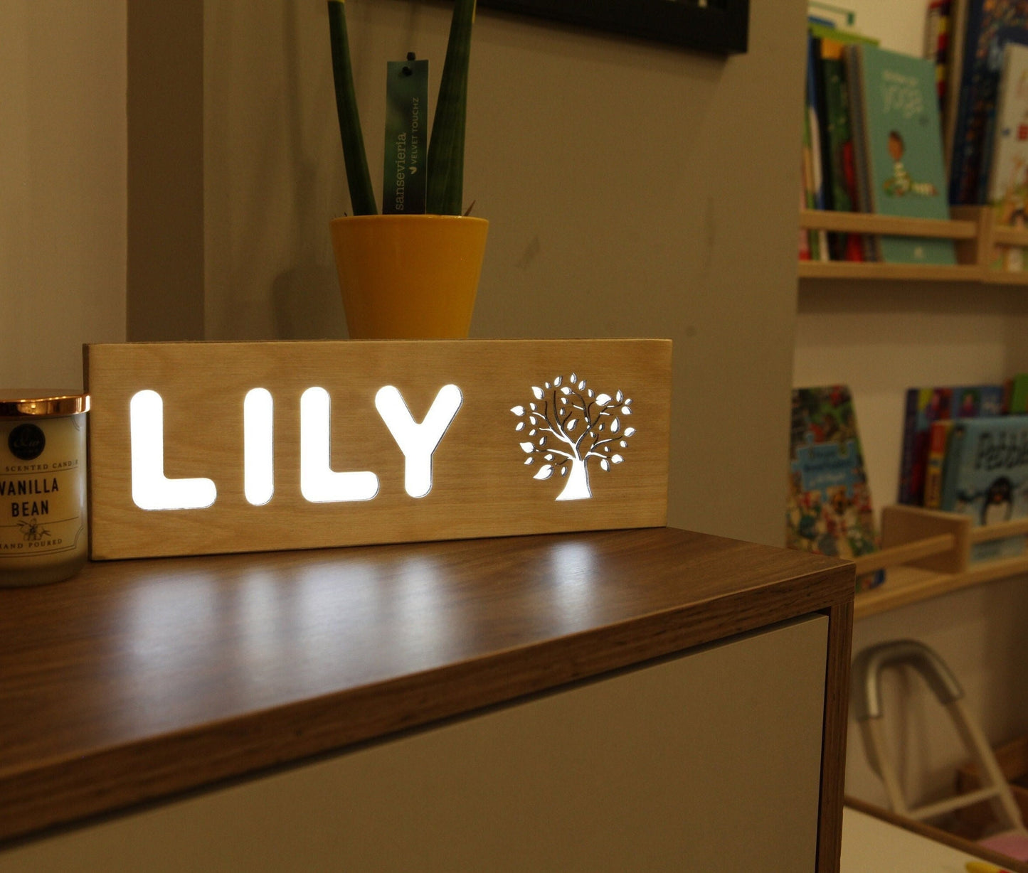 Personalized Baby Gift - Baby Name Sign - Wooden Night Light Nursery Above Bed - Birth Announcement - Baby Name Wall Decor - Newborn Sign