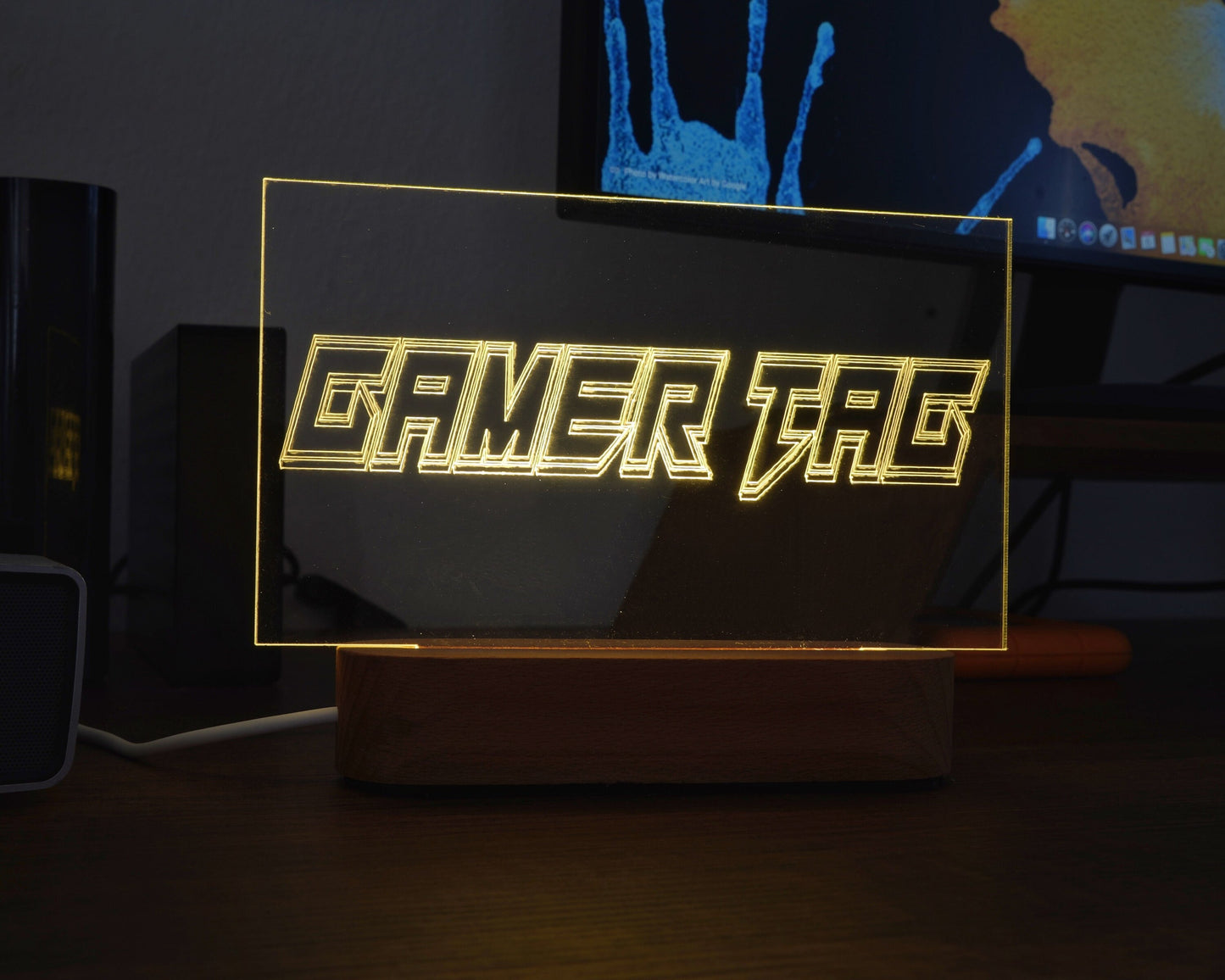 Gamer-Tag-Schild - Gamertag-Licht - LED-Gamertag - Individuelles Gaming-Schild