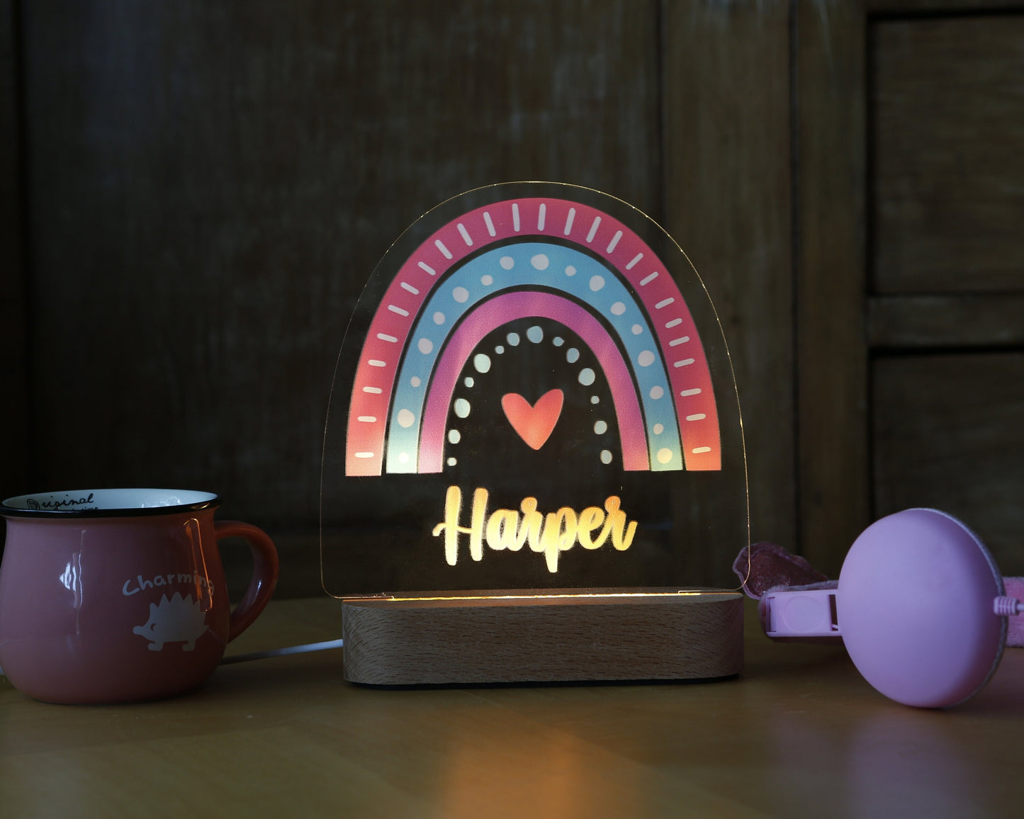 Custom Rainbow Kids Room Nightlight - Rainbow Nursery