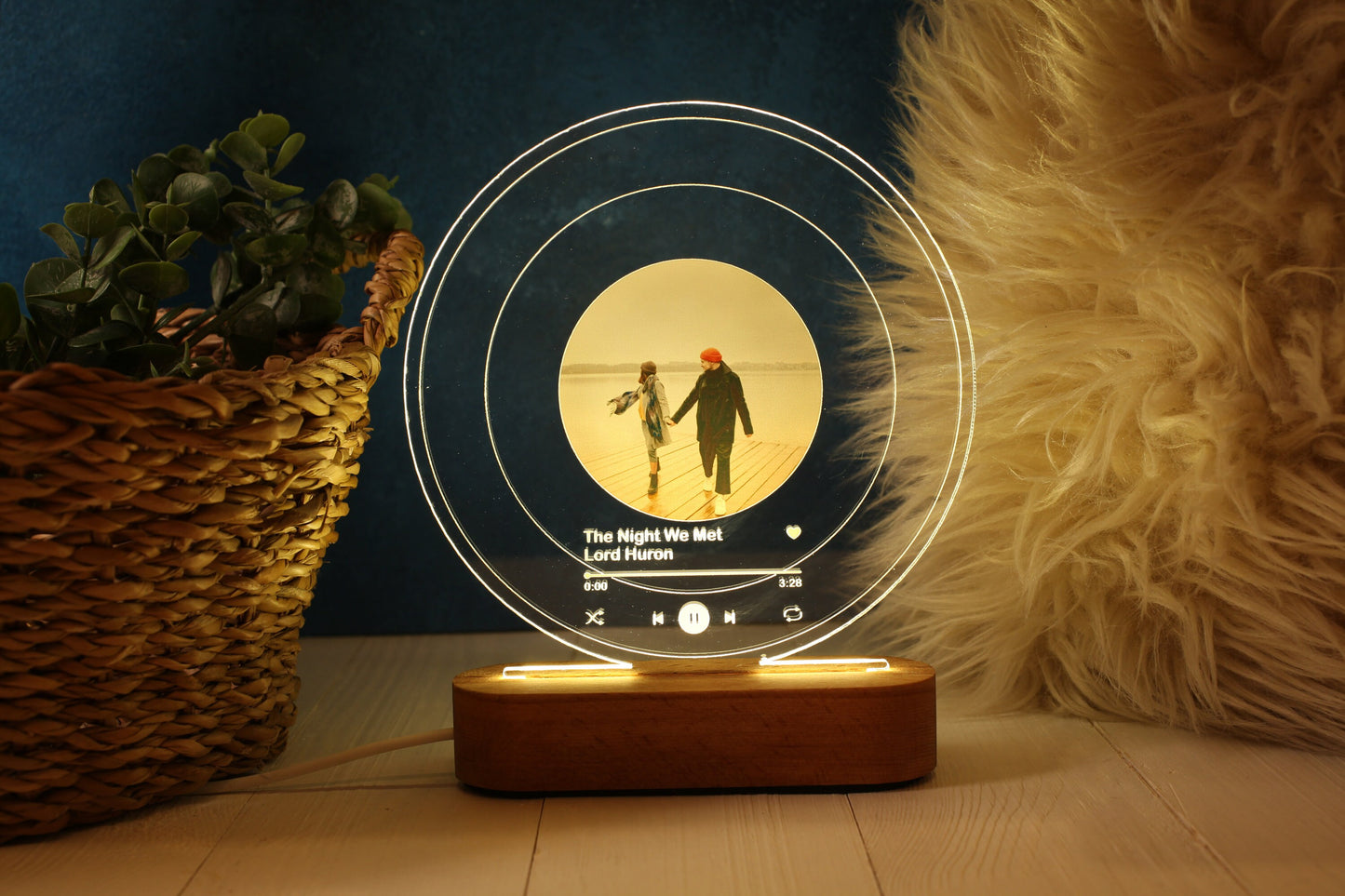 Personalized Gay Couple Picture Frame Night Light - LGBTQ Wedding