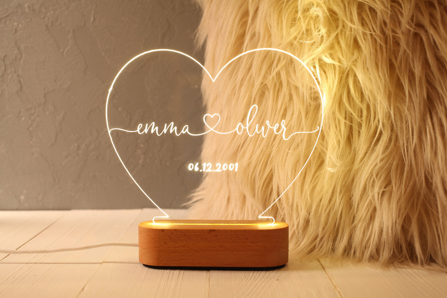 Personalized Night Light for Couples - Gift for Girlfriend - Gift for Wife