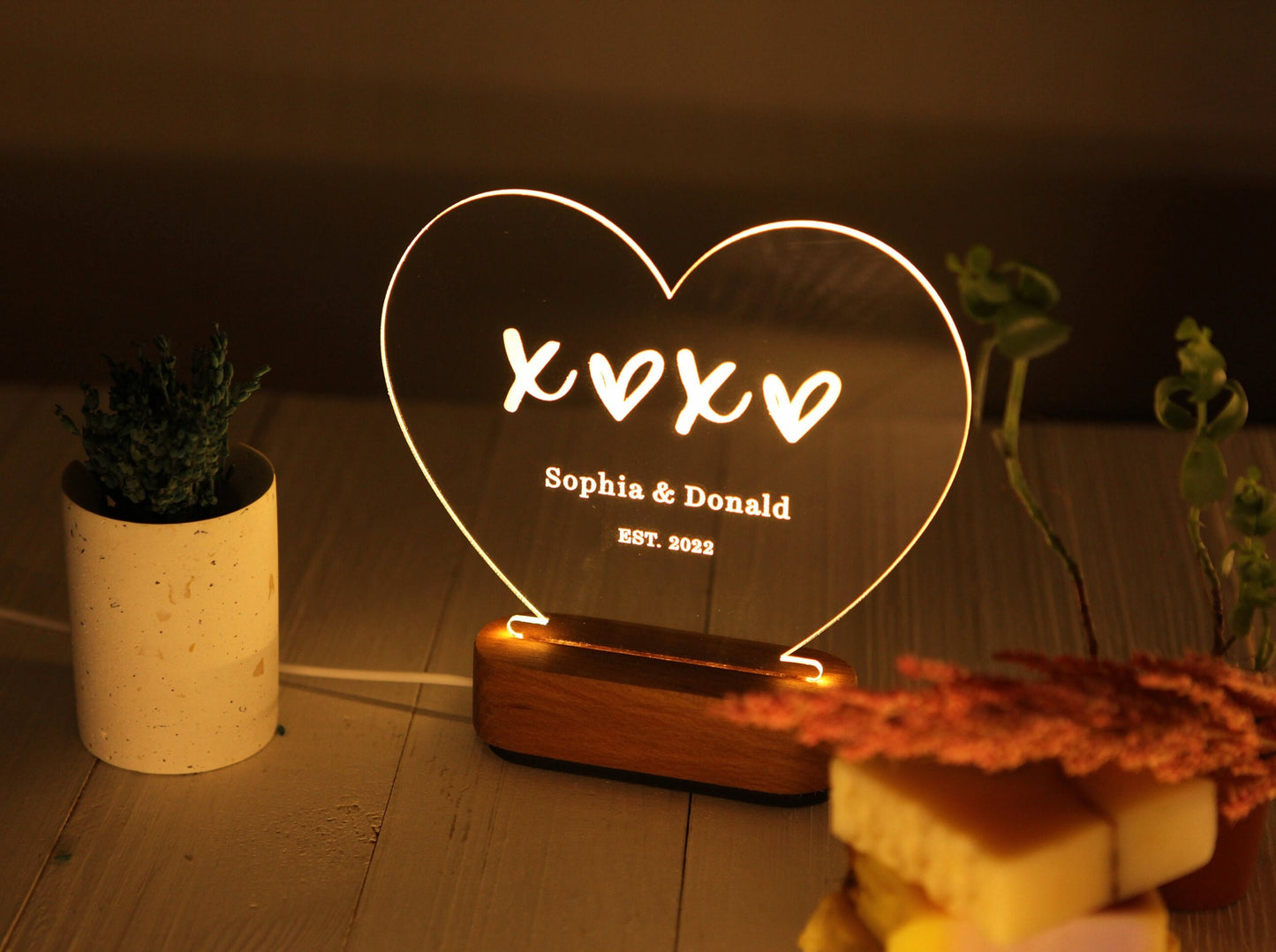 XOXO Night Light for Couples - Unique Bridal Shower Gift Idea
