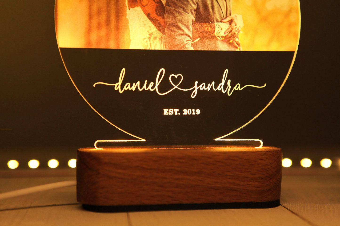 Custom Photo Night Light - Anniversary Gift - Newlywed Gift
