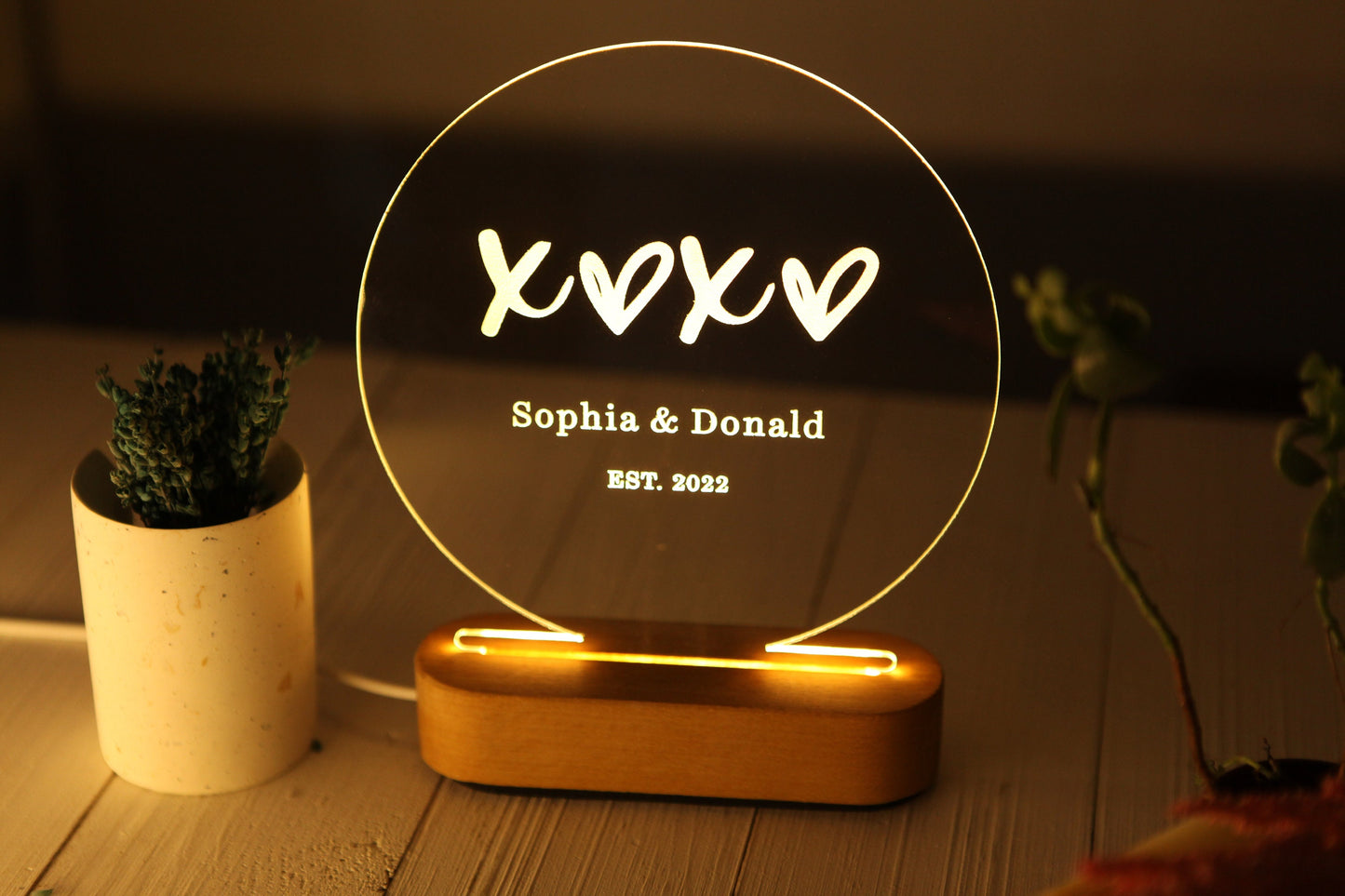 XOXO Night Light for Couples - Unique Bridal Shower Gift Idea