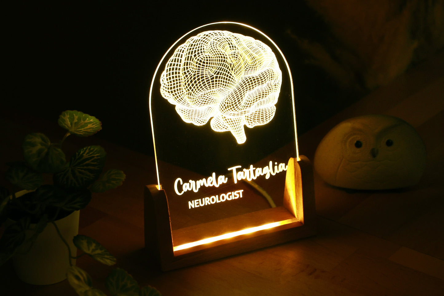Neurologist Gifts, Brain LED Night Light Personalized