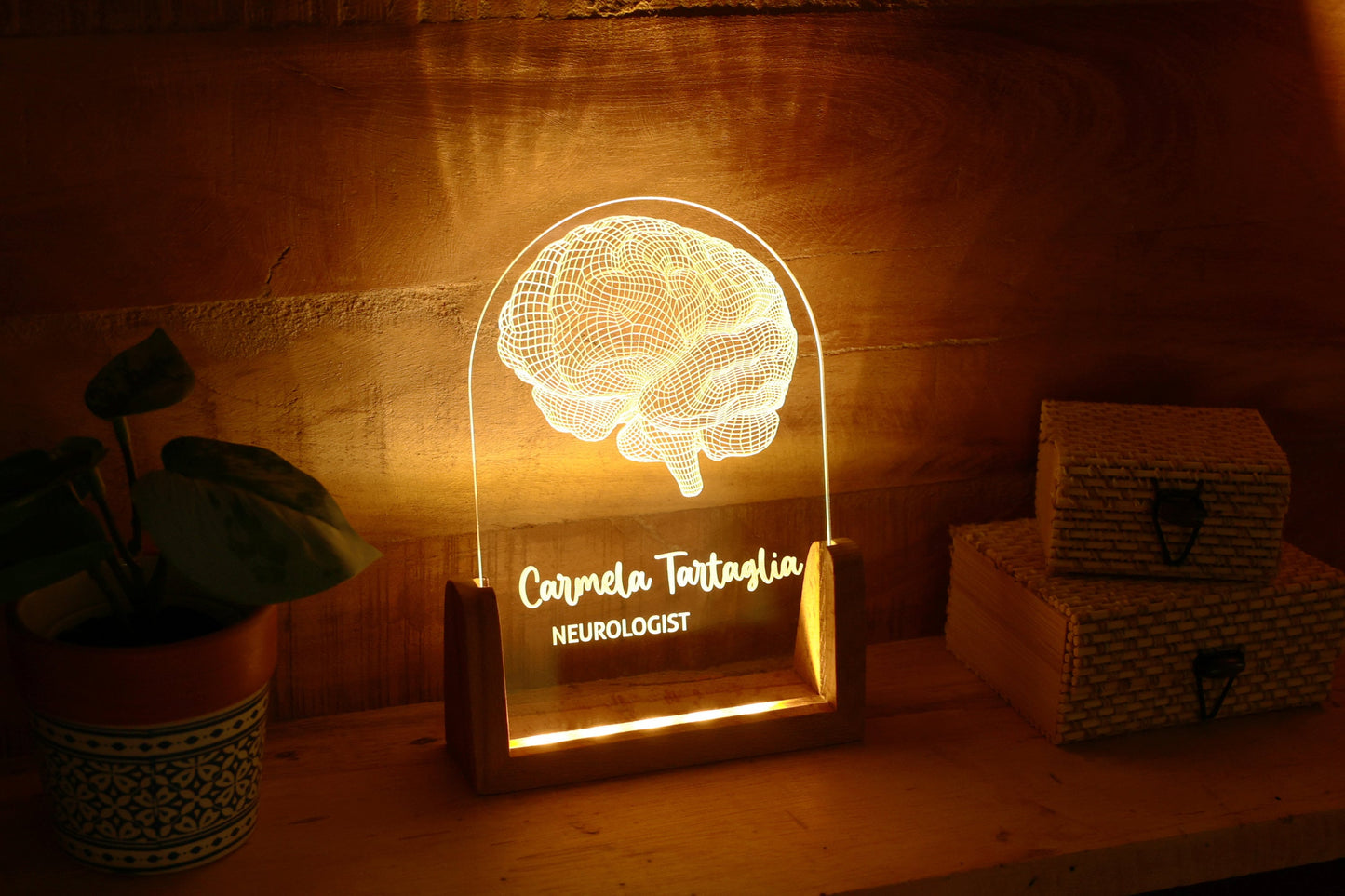 Neurologist Gifts, Brain LED Night Light Personalized