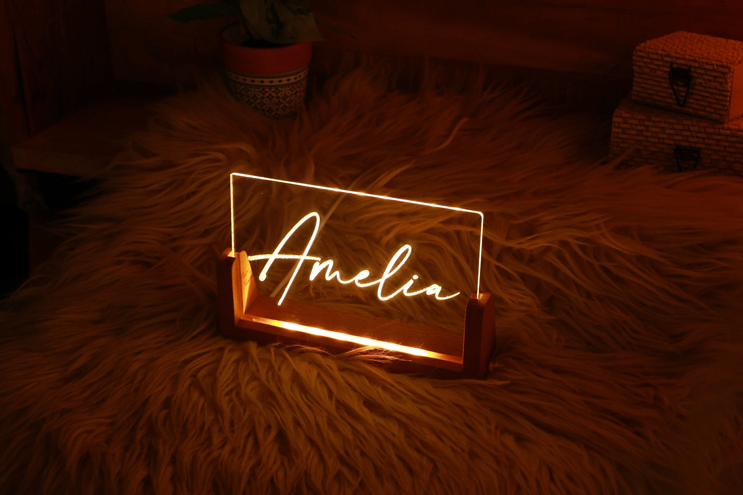 Personalisiertes Plexiglas-Nachtlicht mit Namen - Geschenk zu Weihnachten