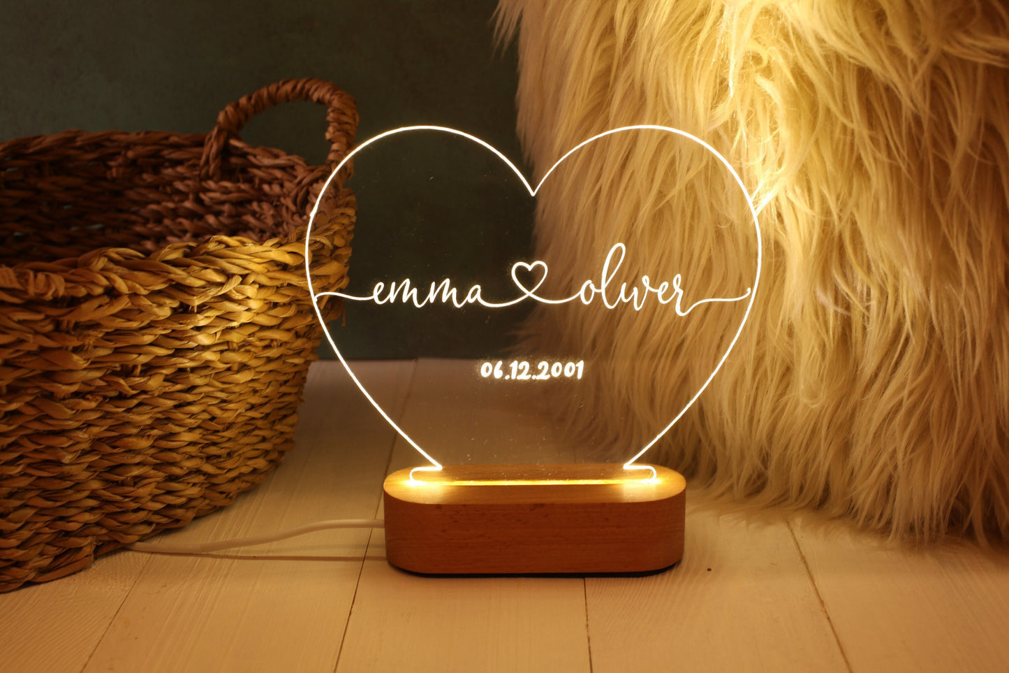 Personalized Night Light for Couples - Gift for Girlfriend - Gift for Wife