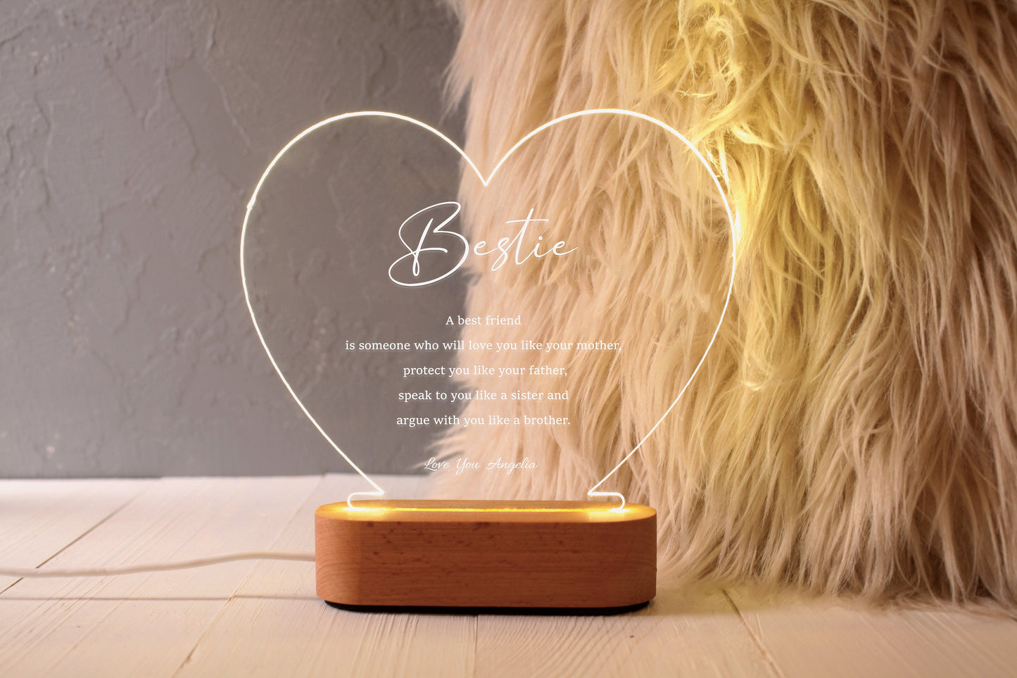 Custom Besties Night Light - Best Friend Birthday Gift