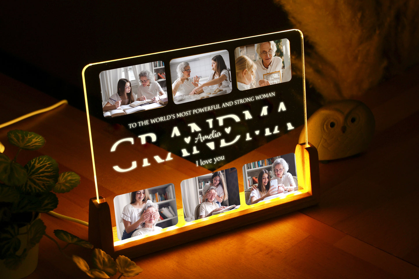 Photo Memories in Light, Christmas for Family, Grandma's Night Lamp