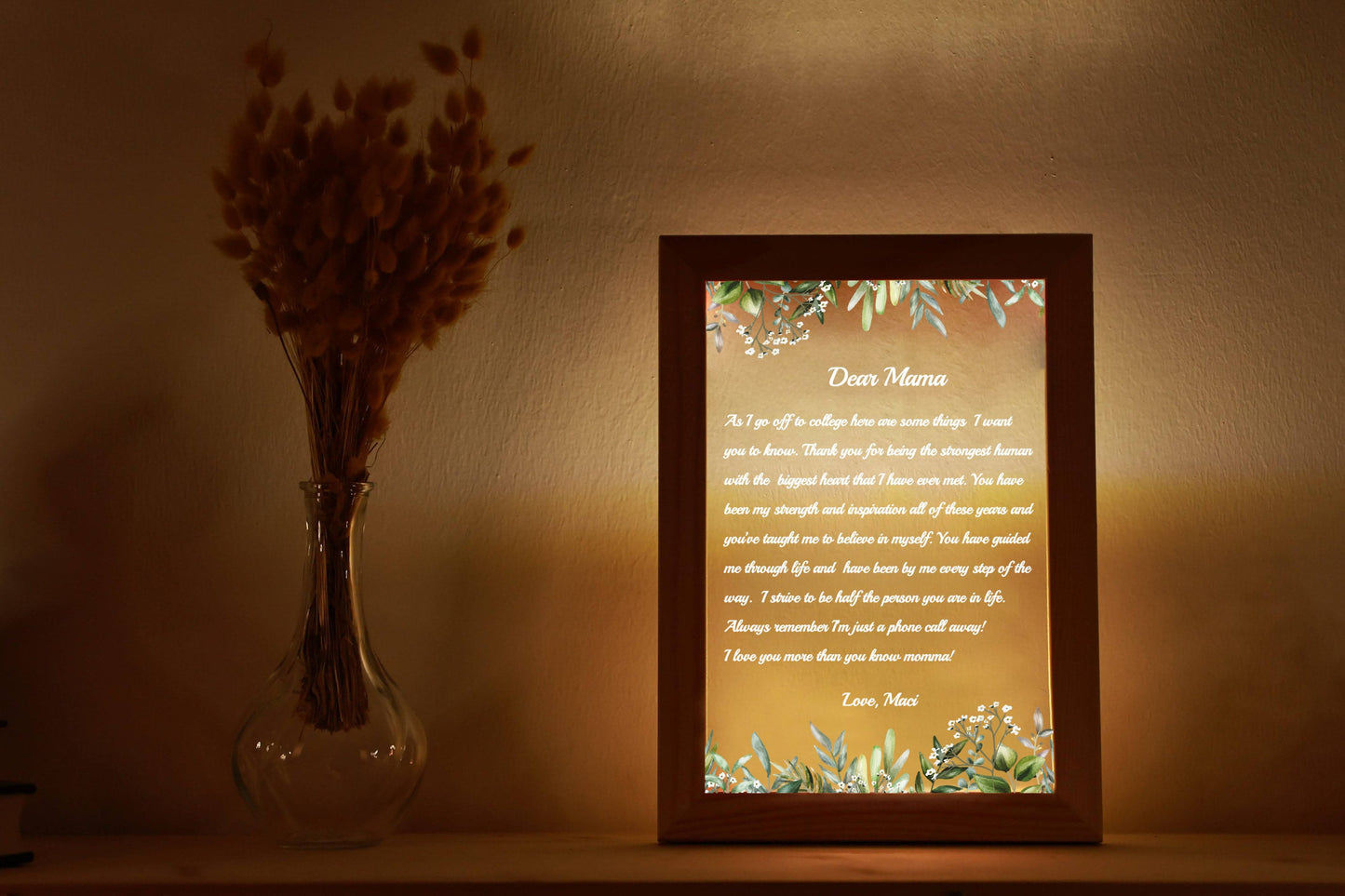 Custom Mom Letter Night Light - Personalized Gift for Mom