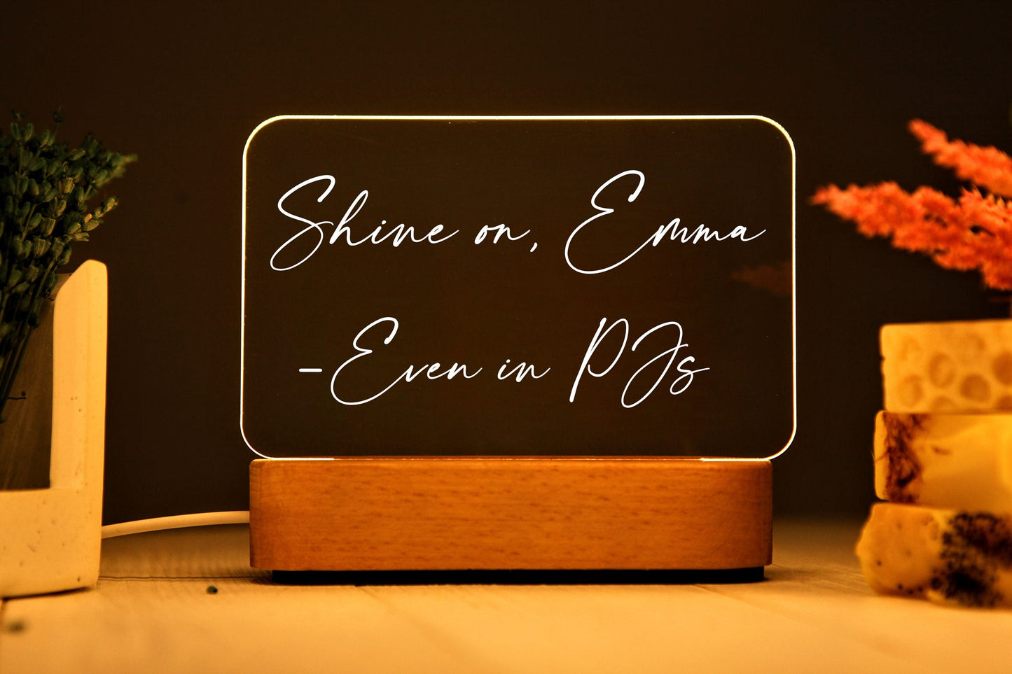 Personalisiertes Nachtlicht mit Botschaft - Geschenk für Nichte - Tante - Geschenke zum 3., 4. und 5. Geburtstag