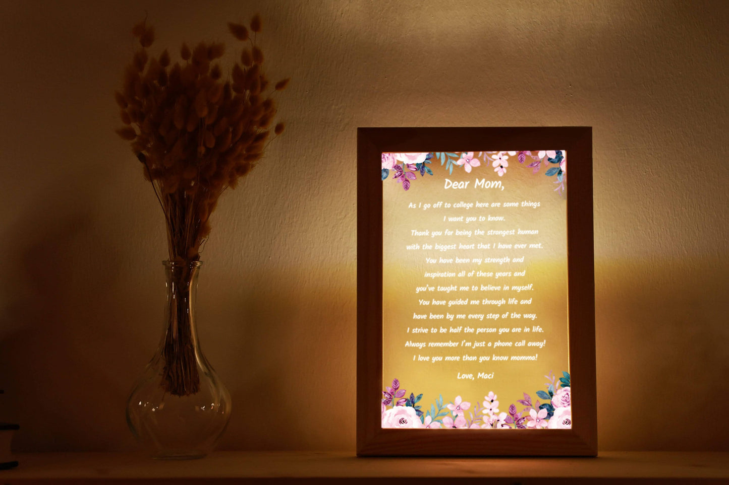 Custom Mom Letter Night Light - Personalized Gift for Mom