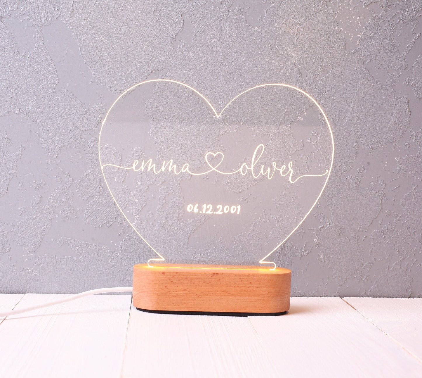 Personalized Night Light for Couples - Gift for Girlfriend - Gift for Wife
