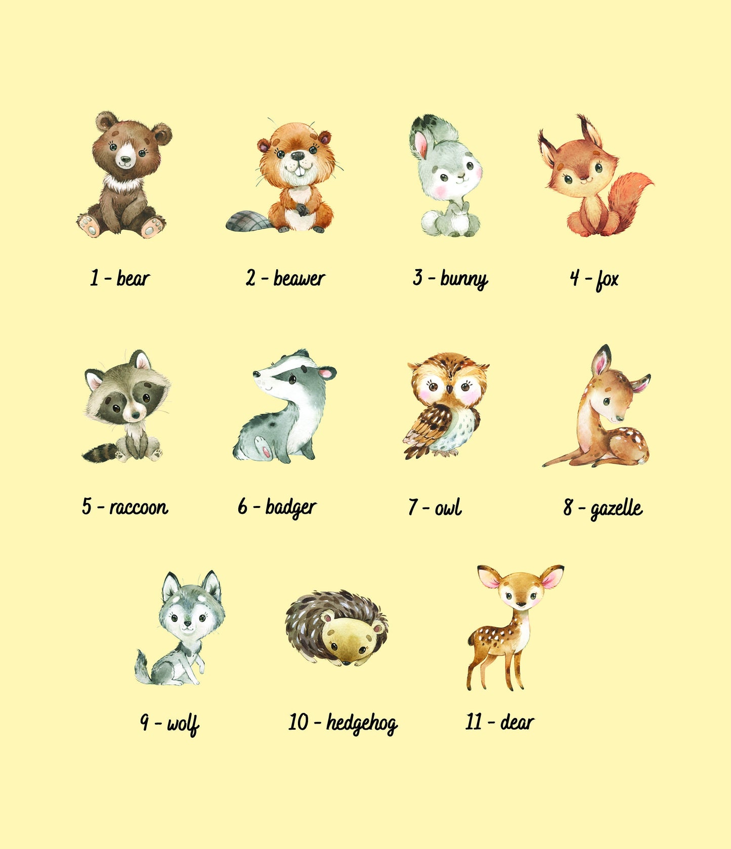 Personalized Kids Safari Nightlight, Adorable Animal LED Night Lamp