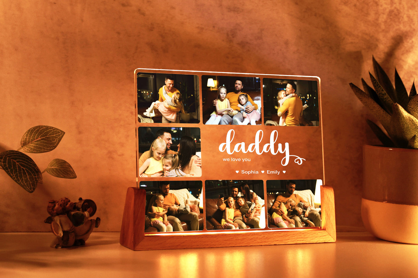 7 Photos Mom, Nana, Dad Personalized Night Light