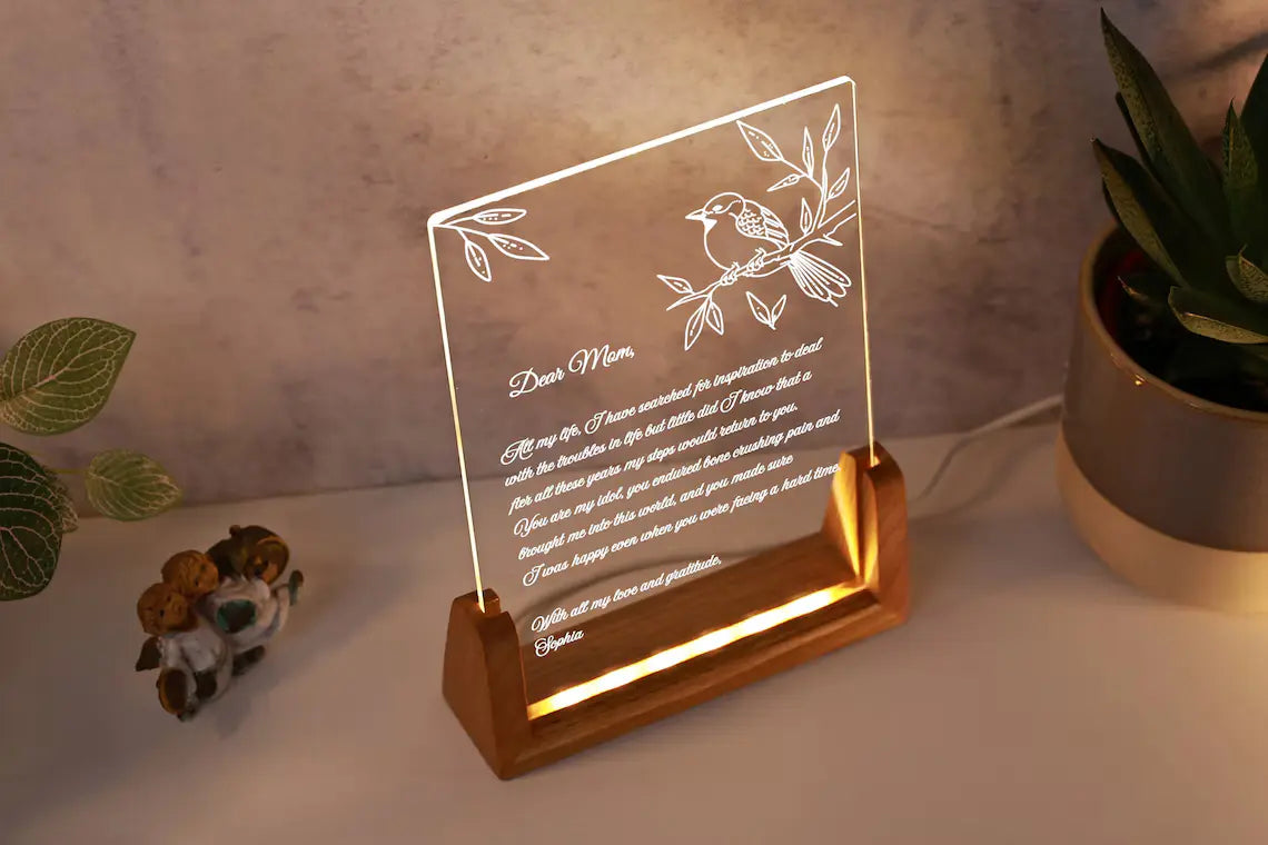 Personalized Hand Written Night Light, Custom Gift for Mom, Best Mom Gift, Gift for Mum, Mothers Day Gift Ideas,Mama Mommy Mum Birthday Gift