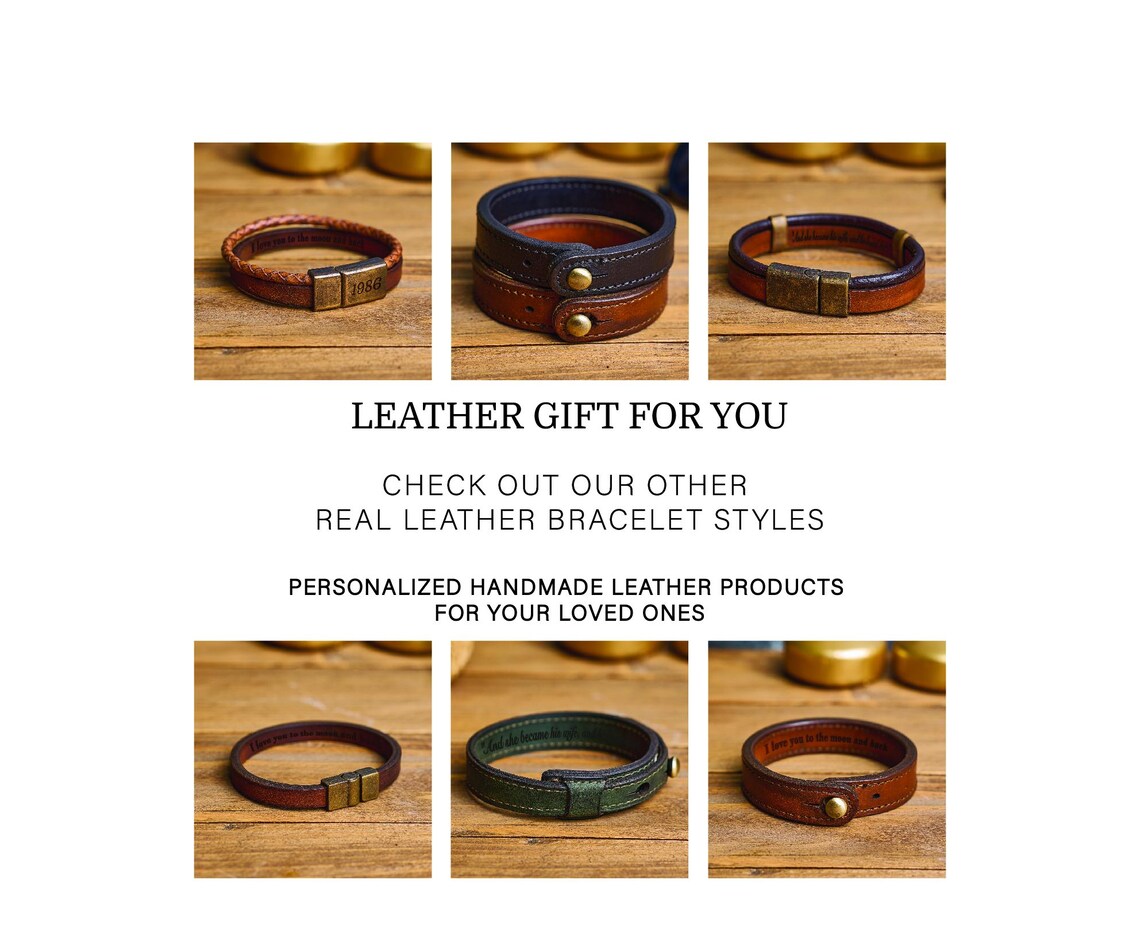 Personalized You're My Person Bracelet For Men,Personalized Leather Bracelet