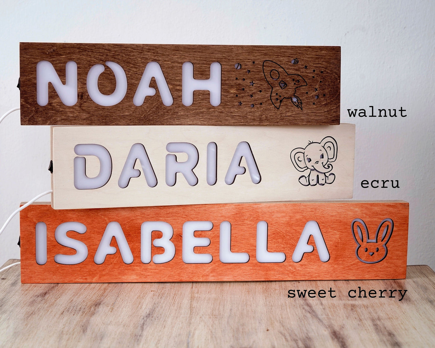 Personalized Name Light, New Baby Gift, Wooden Toys, Baby Shower, Christmas Gifts for Kids, Wood Toddler Toys, First Birthday