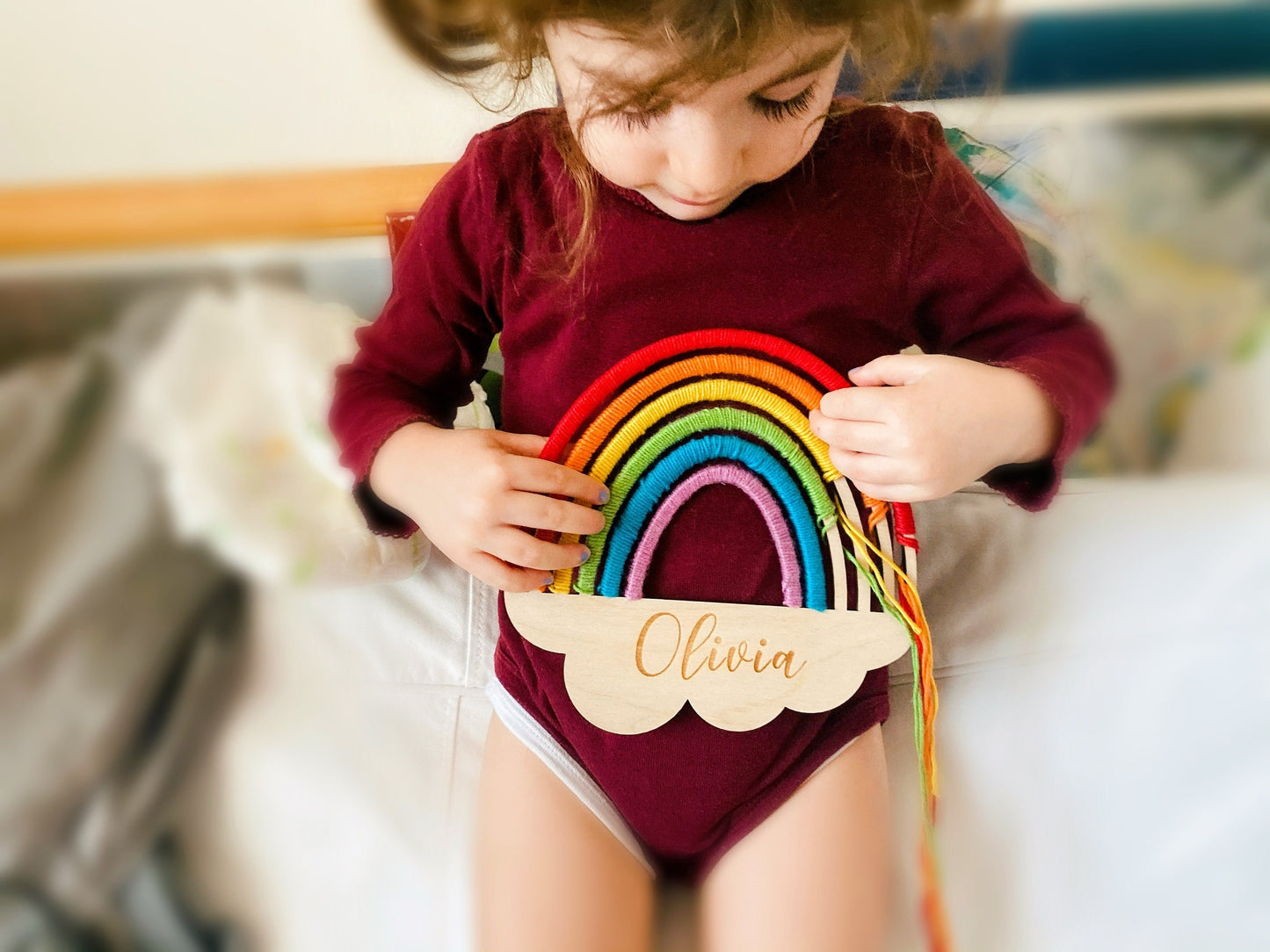 Custom Rainbow Wooden Kit for Kids - Rainbow Decor - 1st Birthday Gift - Birthday Present - Personalized Baby Toddler Gifts - Kids Name Sign