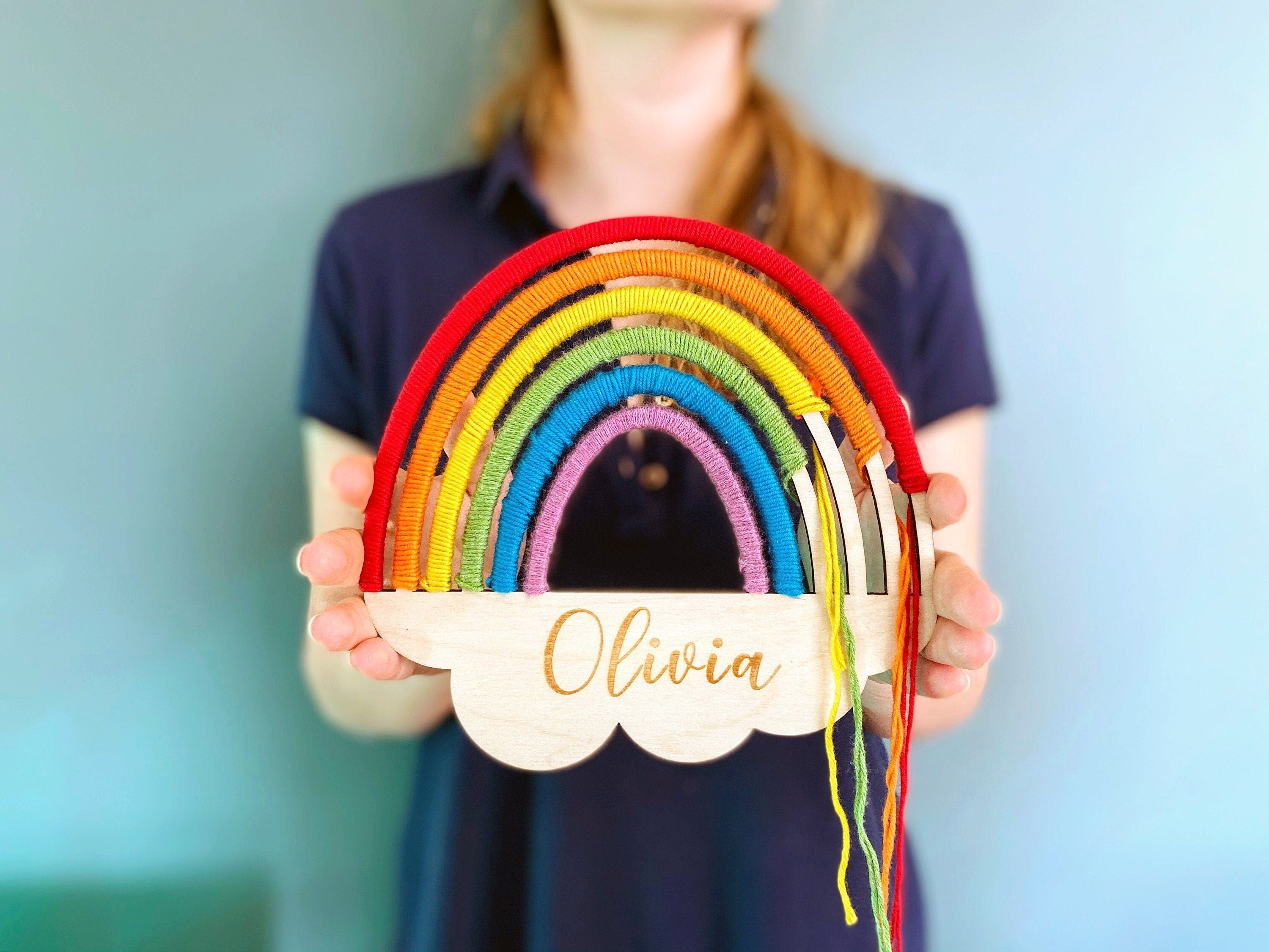 Custom Rainbow Wooden Kit for Kids - Rainbow Decor - 1st Birthday Gift - Birthday Present - Personalized Baby Toddler Gifts - Kids Name Sign