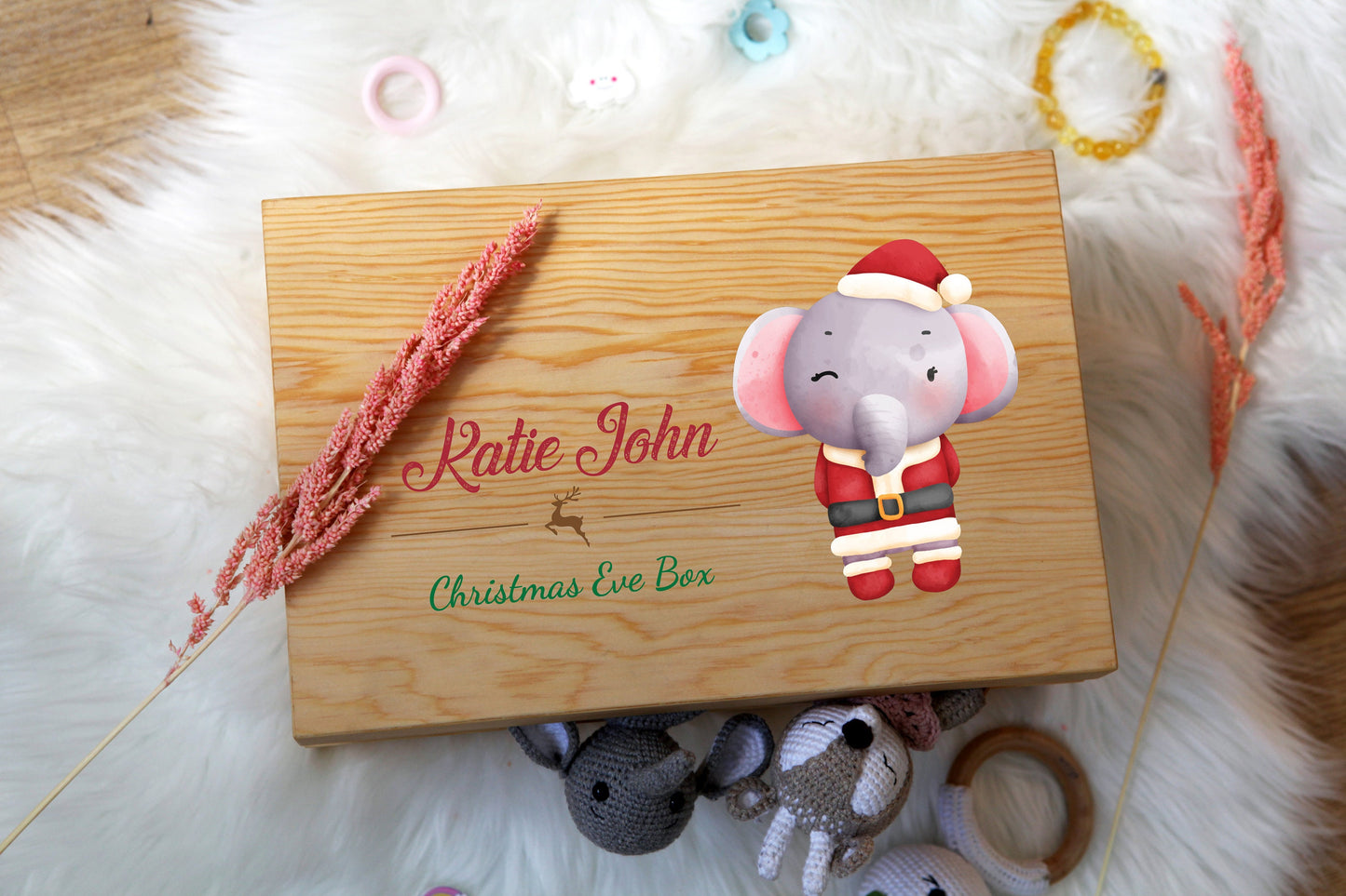 Custom Wooden Christmas Eve Box - Baby Boy Gifts - Keepsake Box - Christmas Box - Gift for Nephew - Gift for Baby - Christmas Gifts for Kids