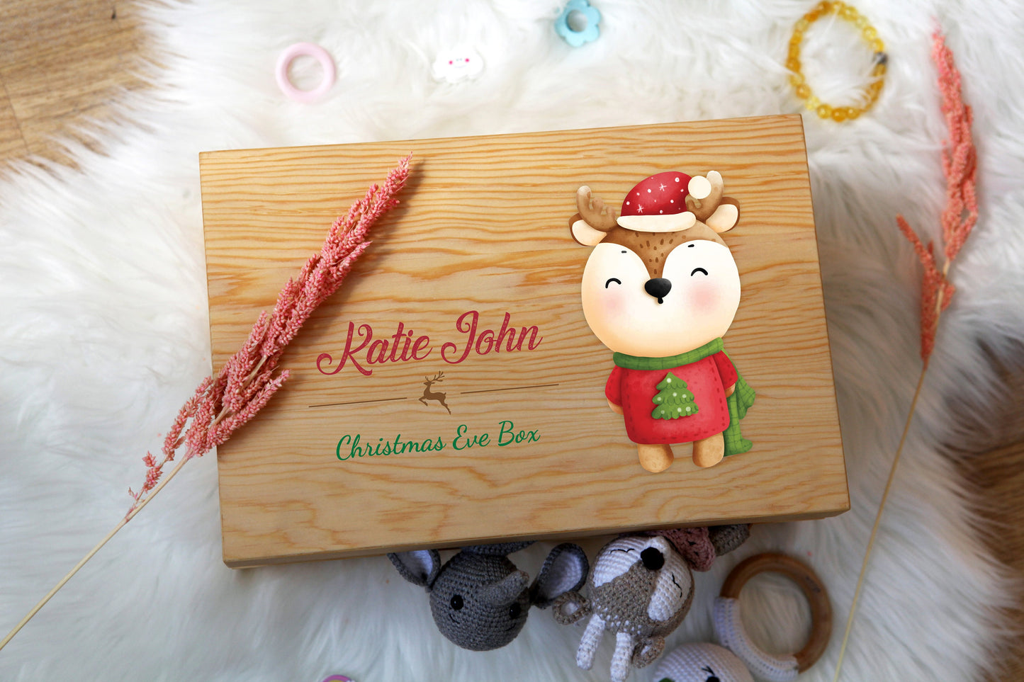 Custom Wooden Christmas Eve Box - Baby Boy Gifts - Keepsake Box - Christmas Box - Gift for Nephew - Gift for Baby - Christmas Gifts for Kids