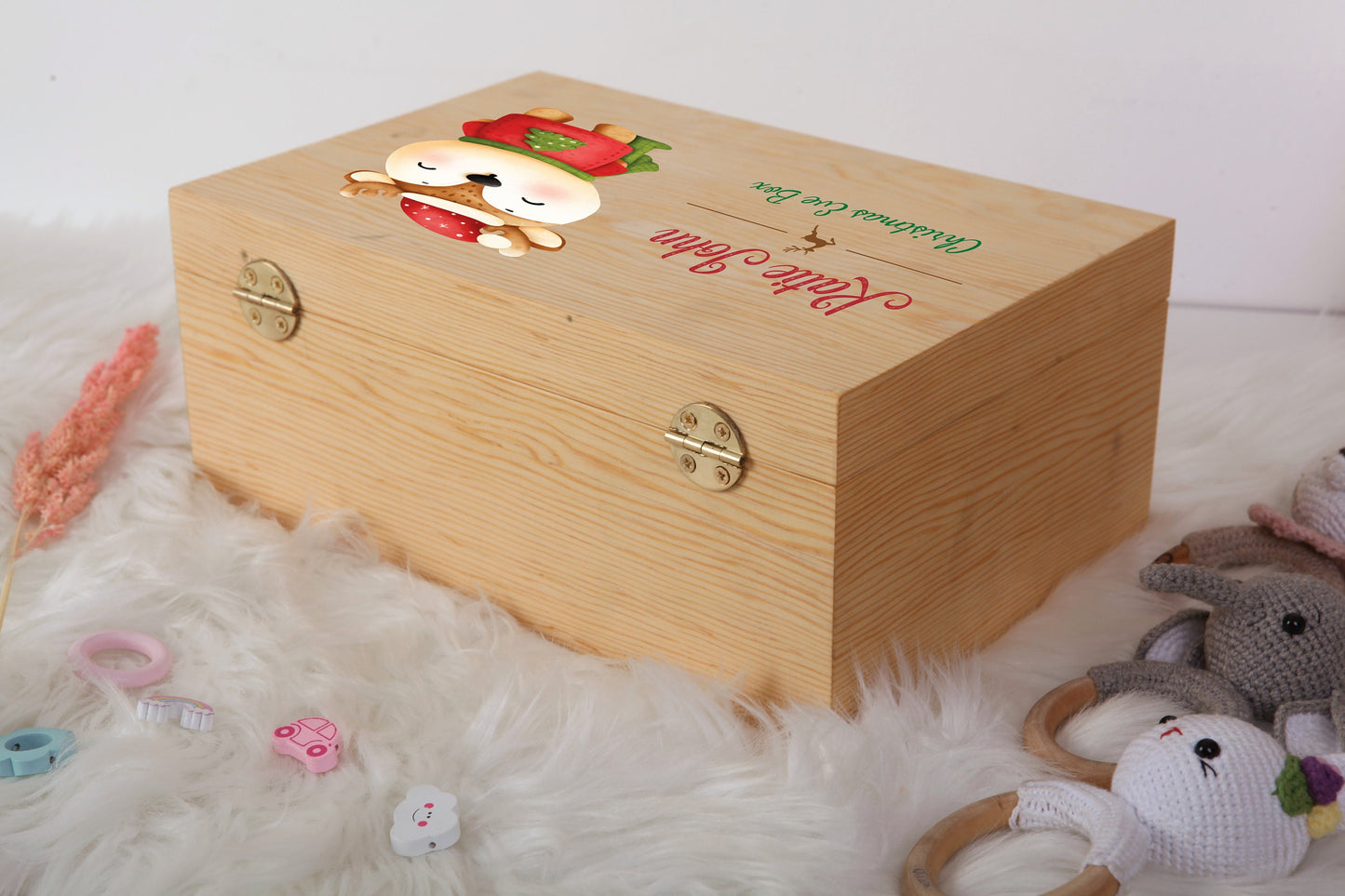 Custom Wooden Christmas Eve Box - Baby Boy Gifts - Keepsake Box - Christmas Box - Gift for Nephew - Gift for Baby - Christmas Gifts for Kids