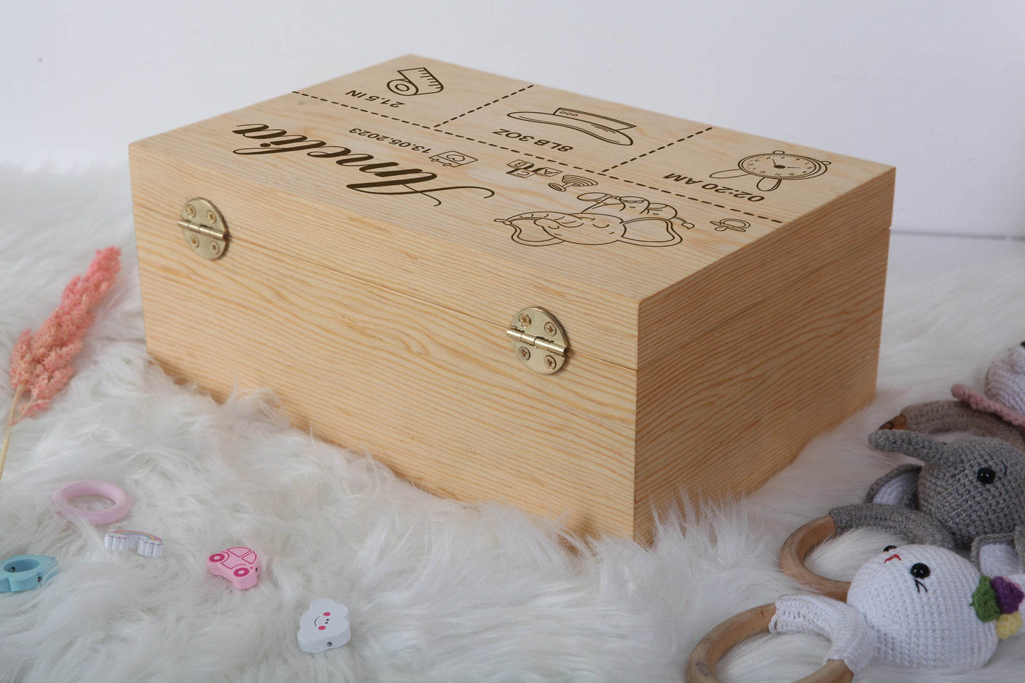 Custom Baby Wooden Box - Baby Girl Gift - Baby Boy Gift - Birth Stats Gift - Christmas Gift for Baby - Baby Shower Gift - New Mom Gift