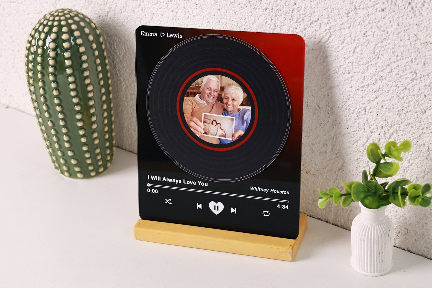 Personalized Song Plaque With Photo, Custom Plaque With Photo / Album Cover,Acrylic Music Plaque, Anniversary Gift For Her, Music Lover Gift