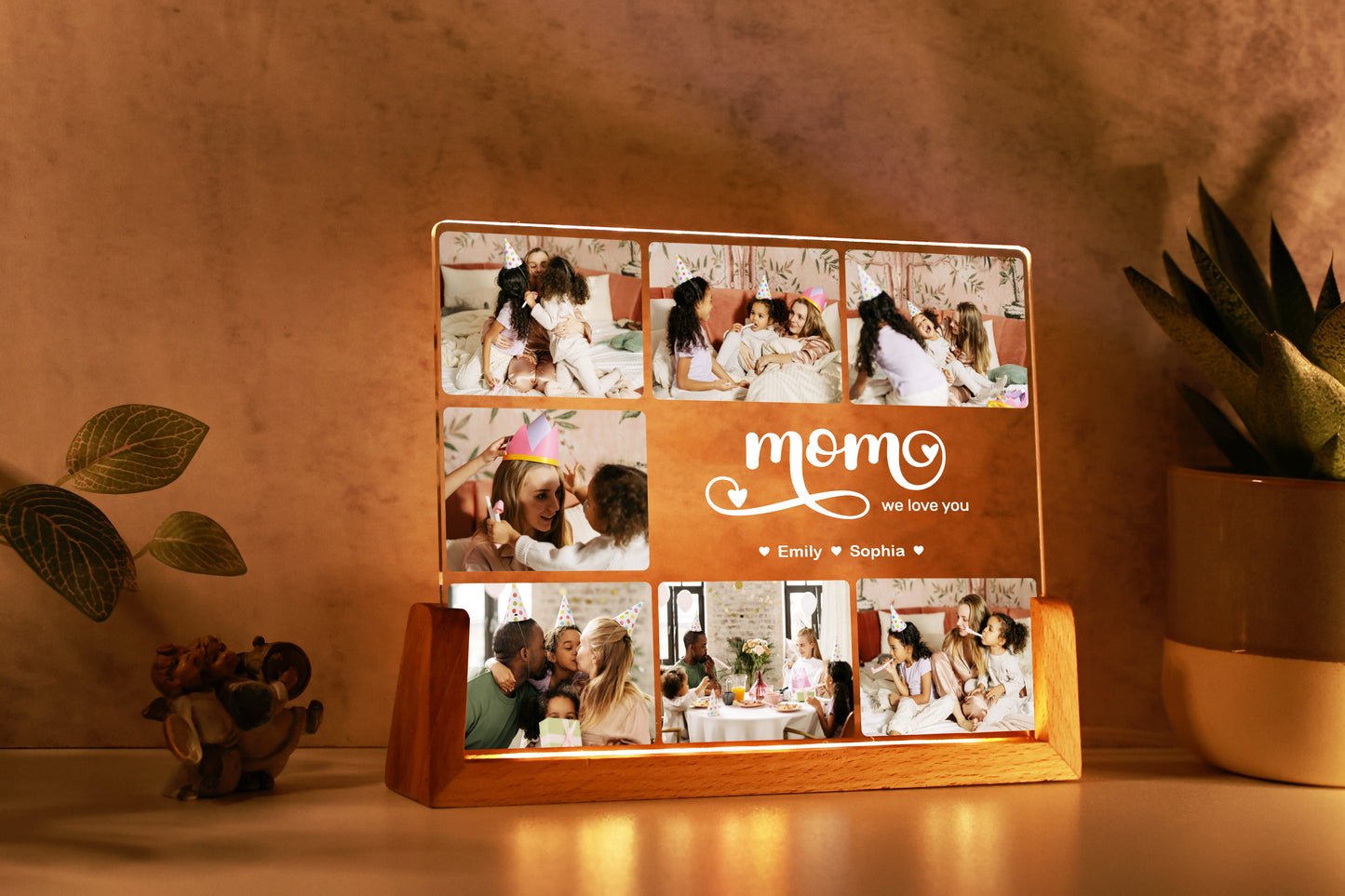 7 Photos Mom, Nana, Dad Personalized Night Light