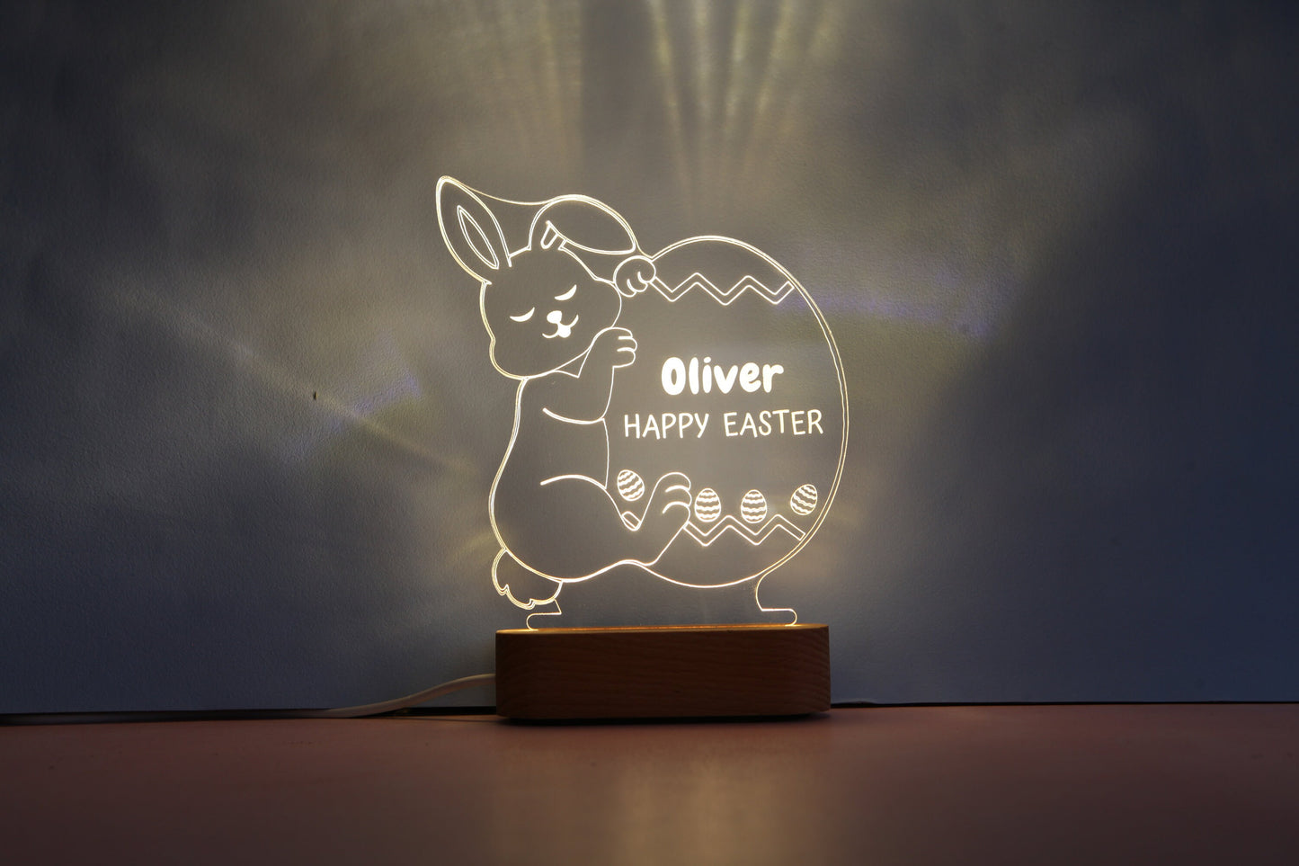 Personalized Easter Bunny Night Light - Boys and Girls Easter Gift