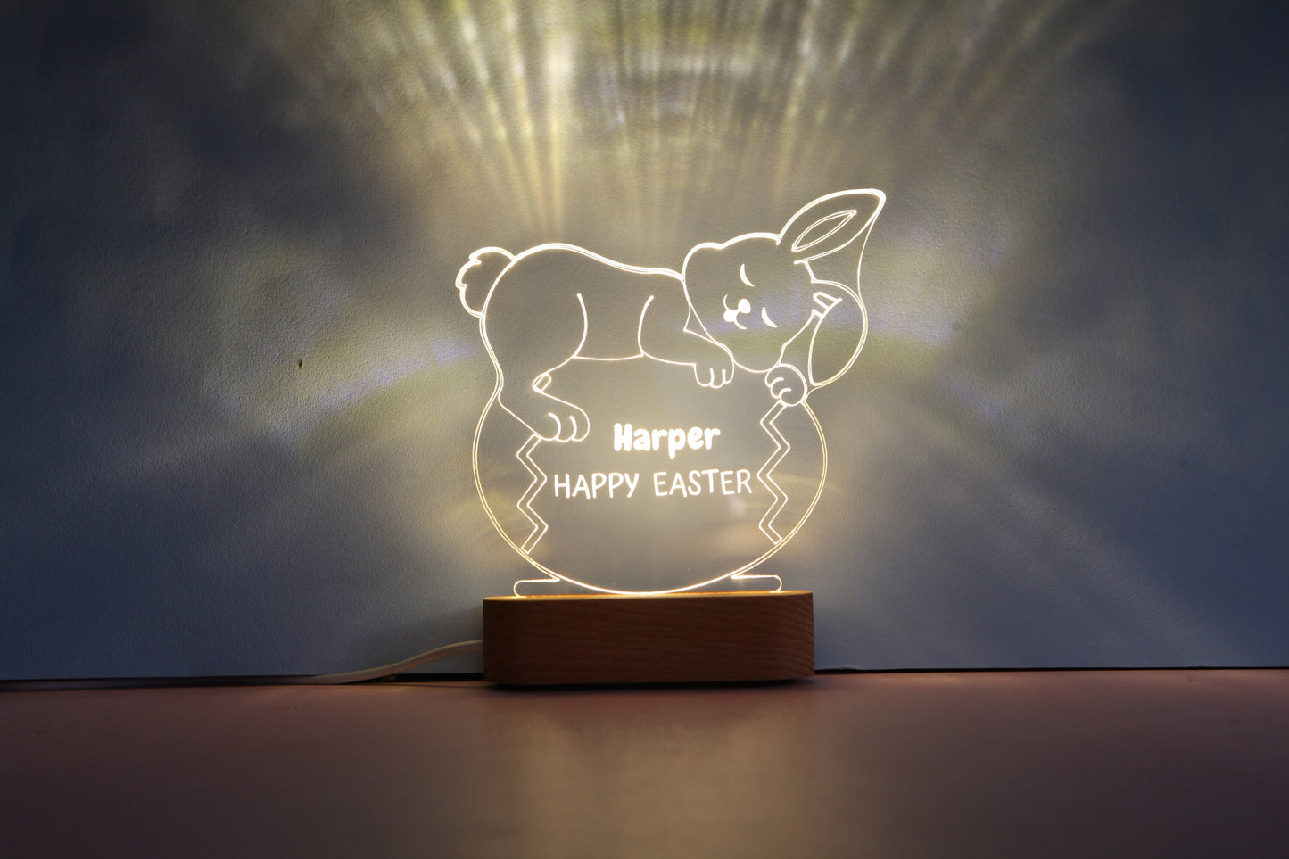 Personalized Easter Bunny Night Light - Boys and Girls Easter Gift