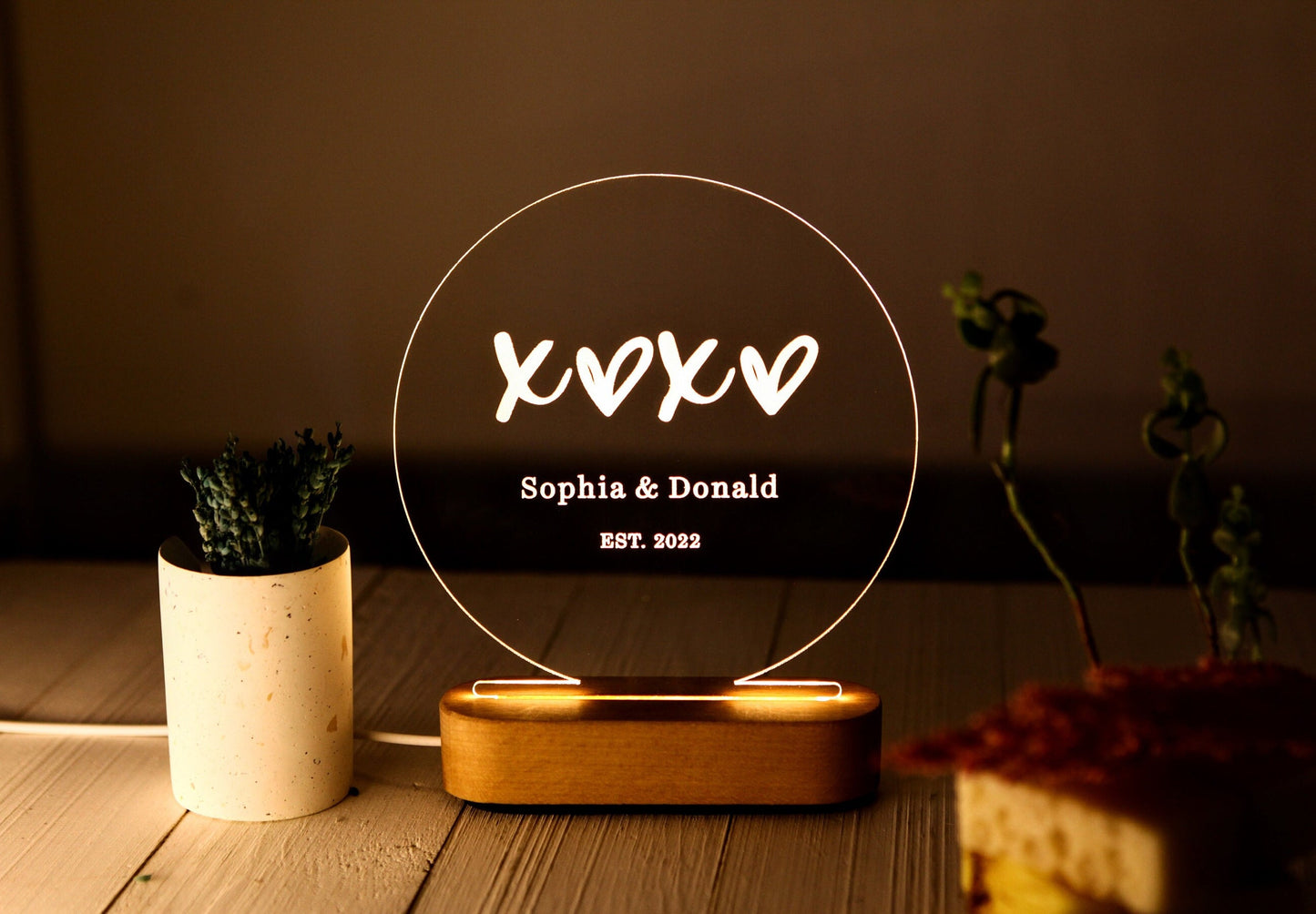 XOXO Night Light for Couples - Unique Bridal Shower Gift Idea