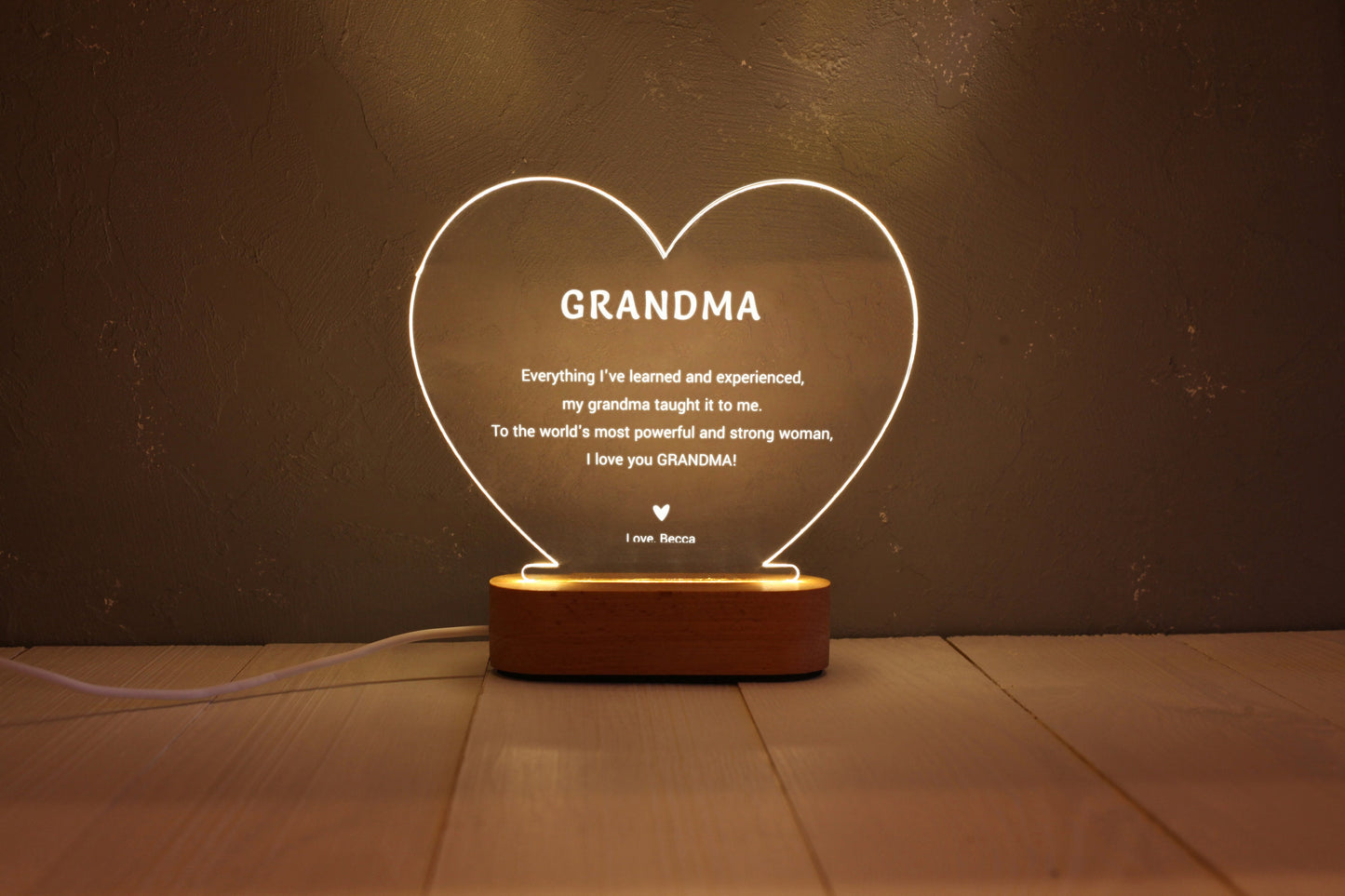 Grandma Personalized Heart Keepsake - Custom Grandma Gift from Grandchildren