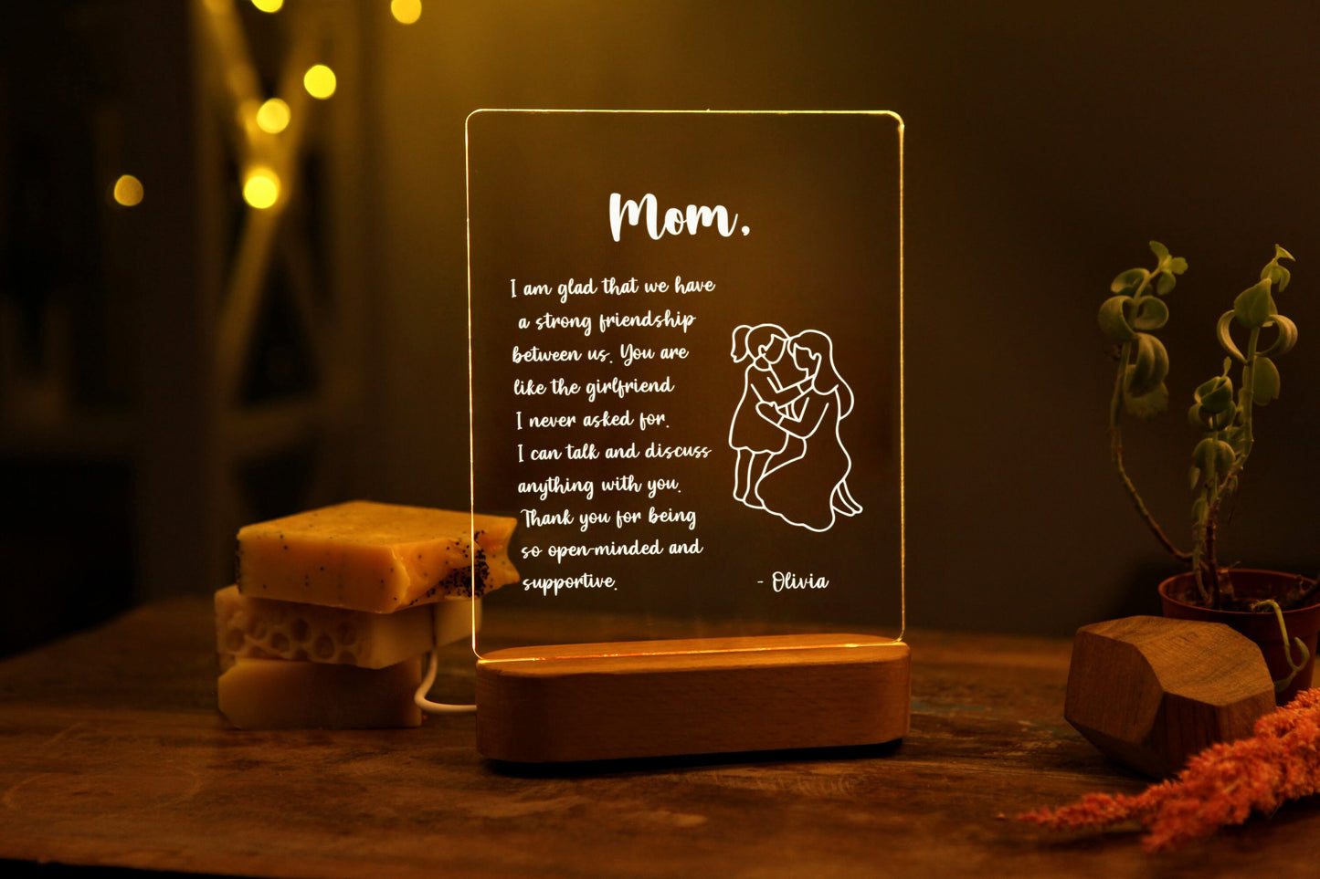 Personalisiertes Buchstaben-Nachtlicht - Geschenkidee für Mama - Geschenkideen zum Muttertag