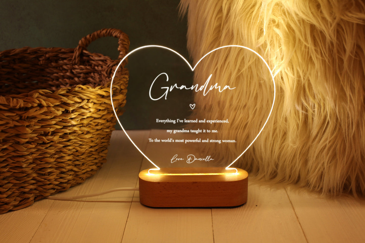Grandma Personalized Heart Keepsake - Custom Grandma Gift from Grandchildren
