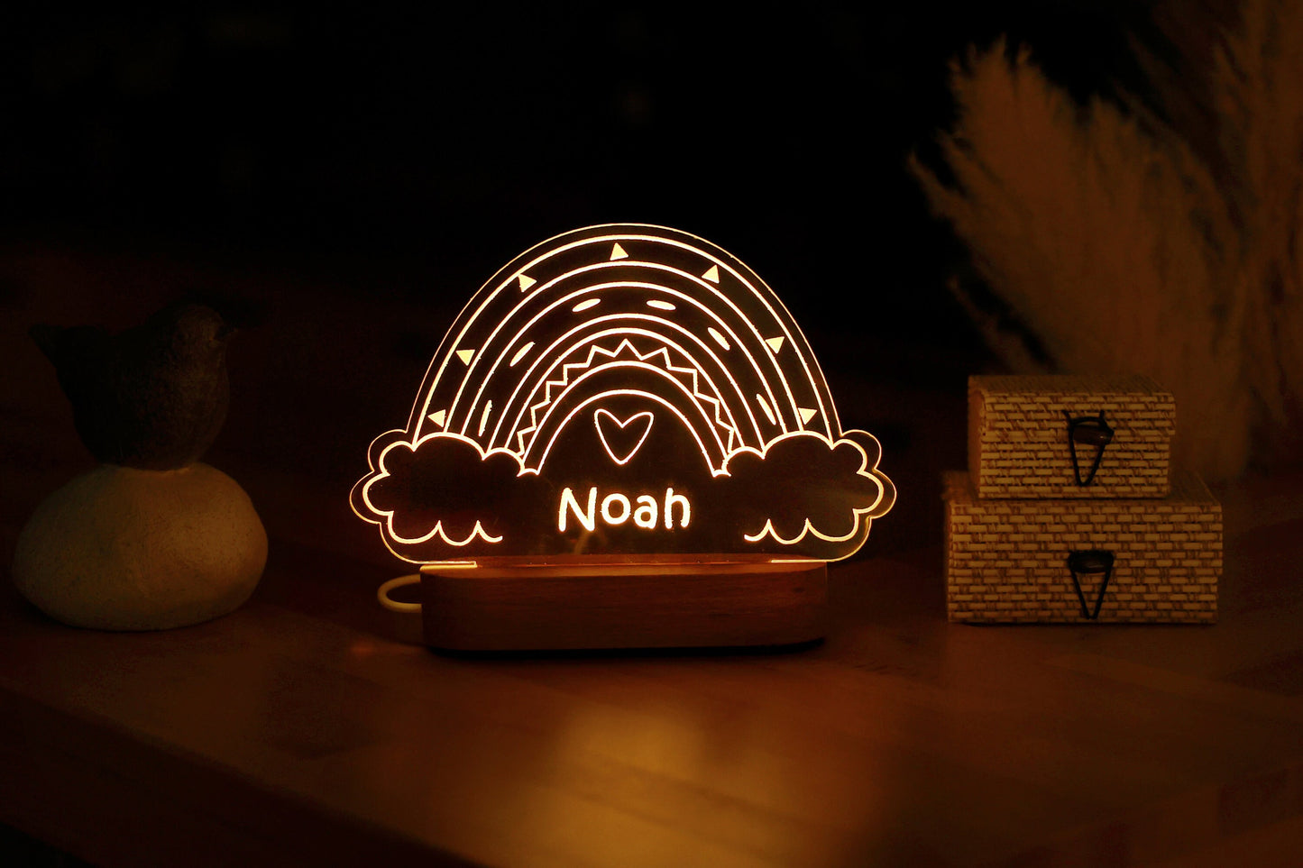 Custom Baby Night Light - Rainbow Nightlight  Personalized Kids Name