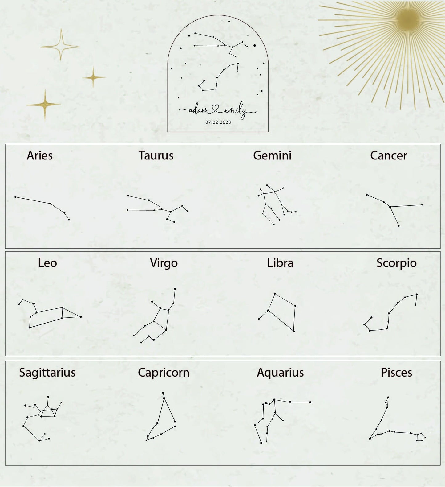 Celestial Zodiac Constellation Night Light