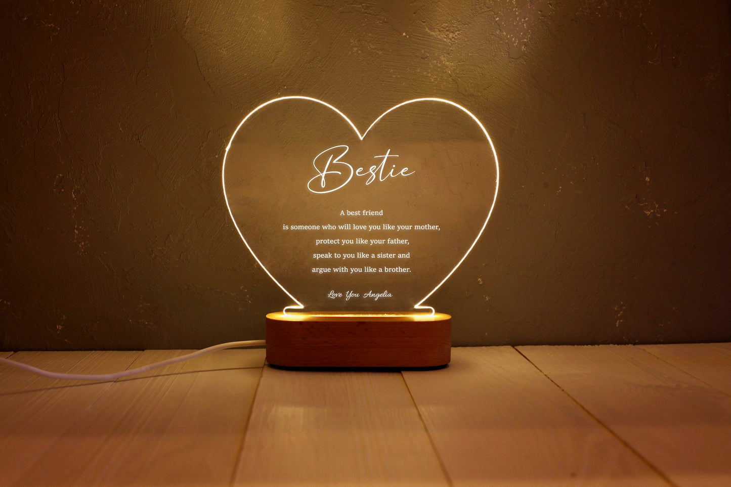 Custom Besties Night Light - Best Friend Birthday Gift