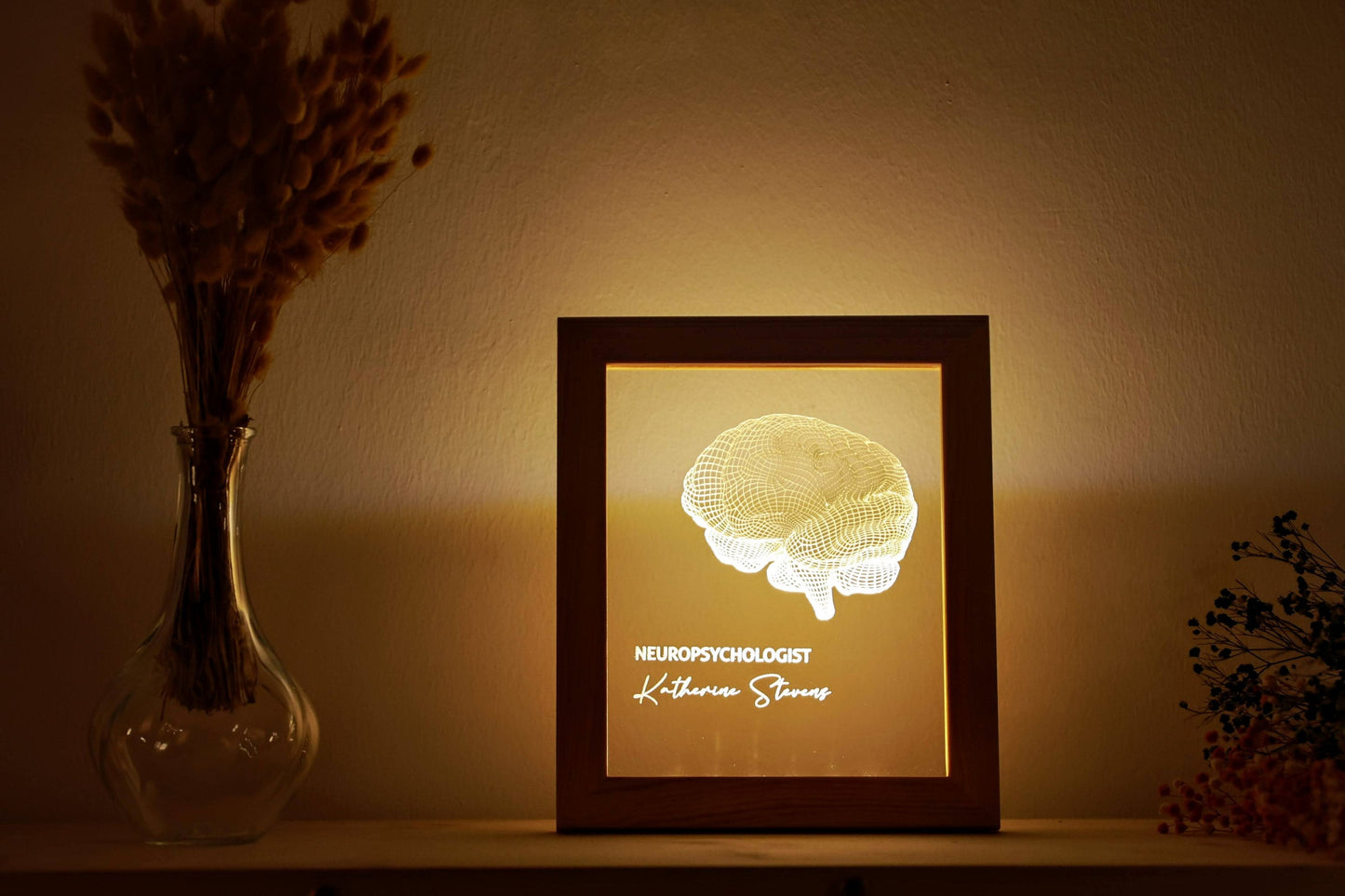 Personalized Framed Night Light for Neurologist - Psychology Student Graduation Gift