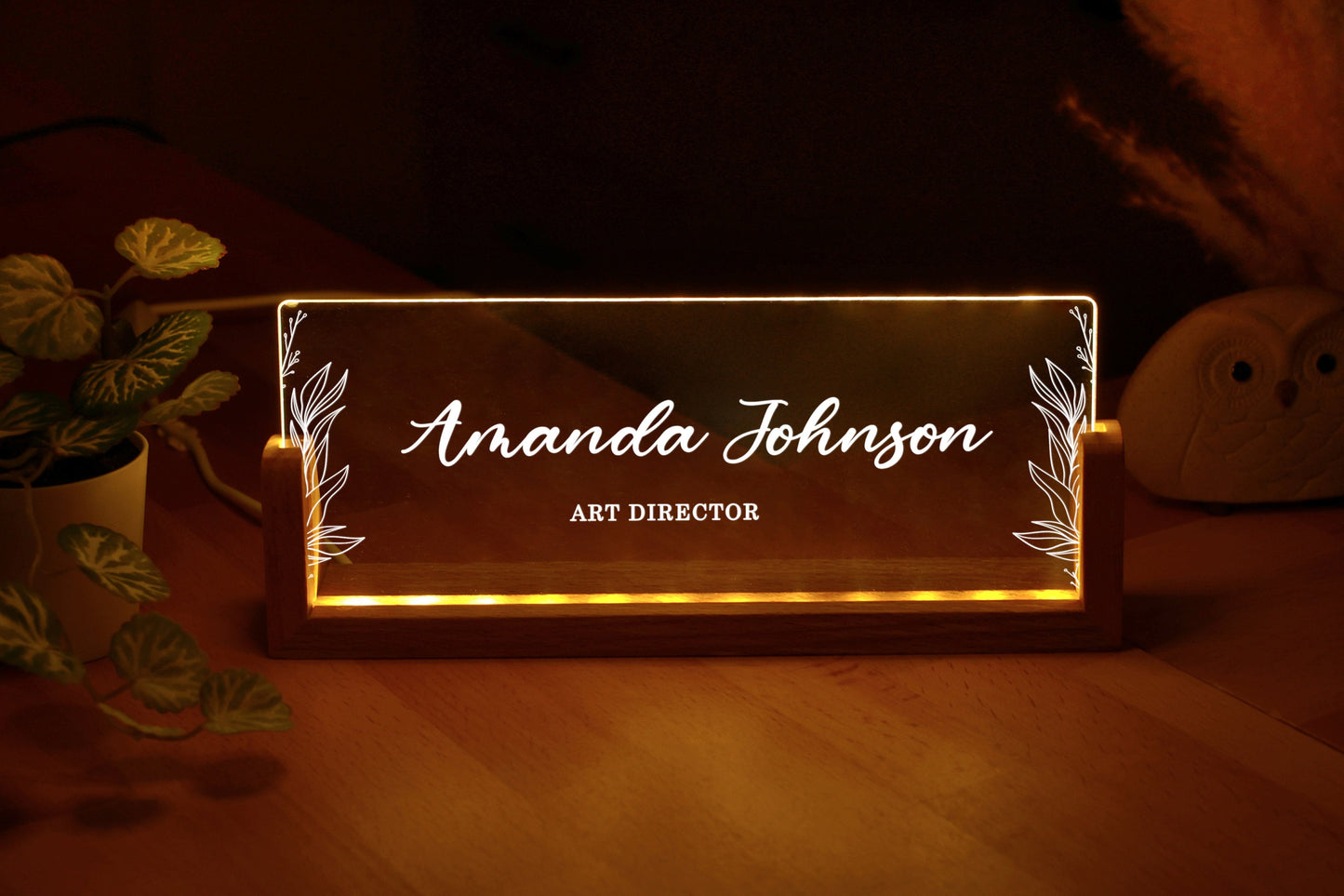 Personalized Desk Name Plate - Office Decor for Men