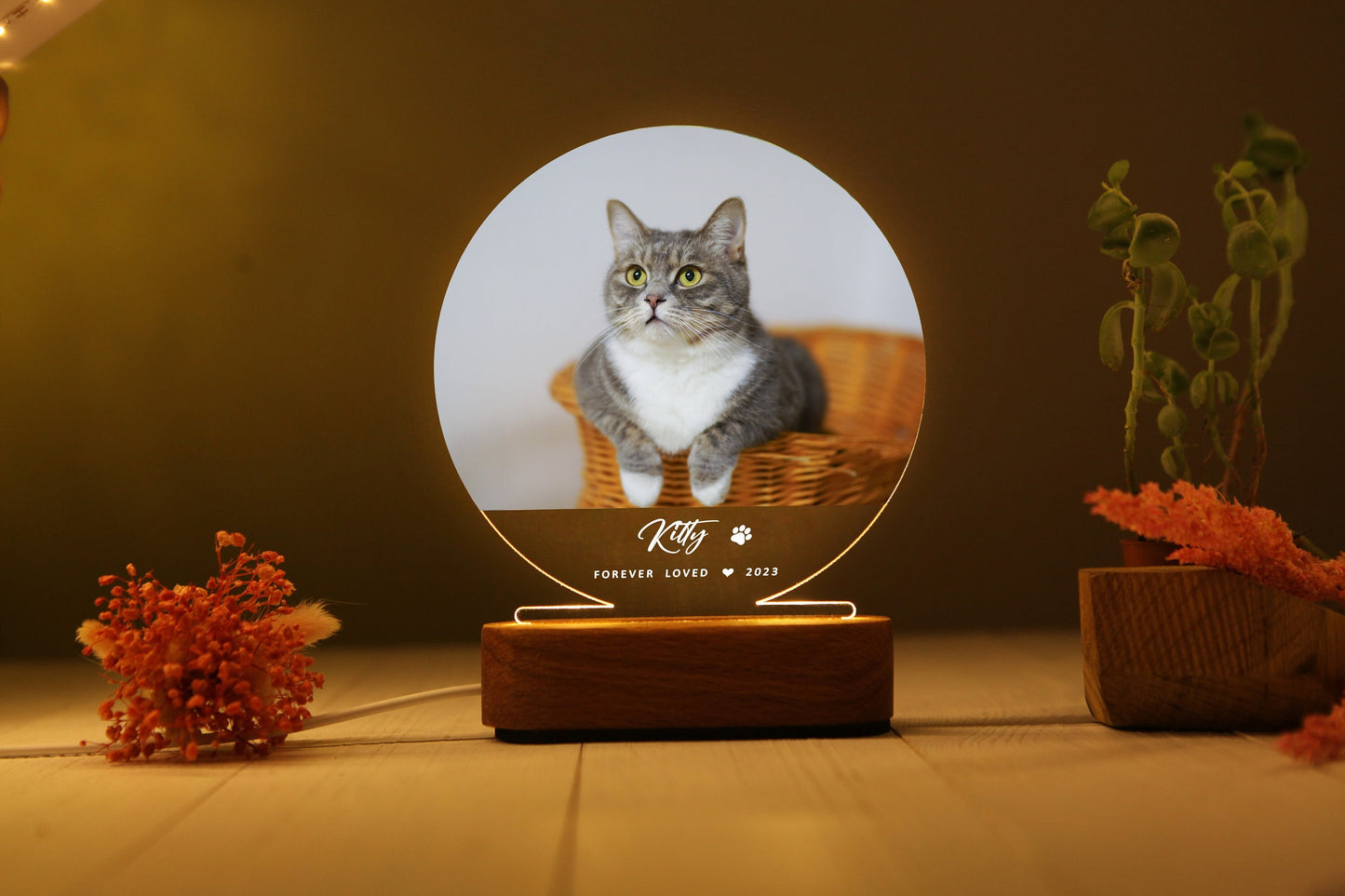 Personalized Pet Photo Gift - Custom Pet Gift - Personalize Photo Night Light