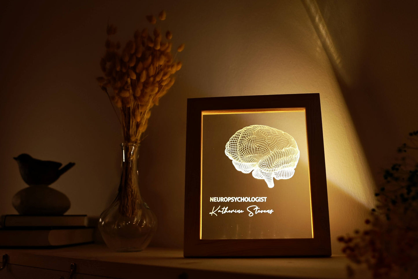 Personalized Framed Night Light for Neurologist - Psychology Student Graduation Gift