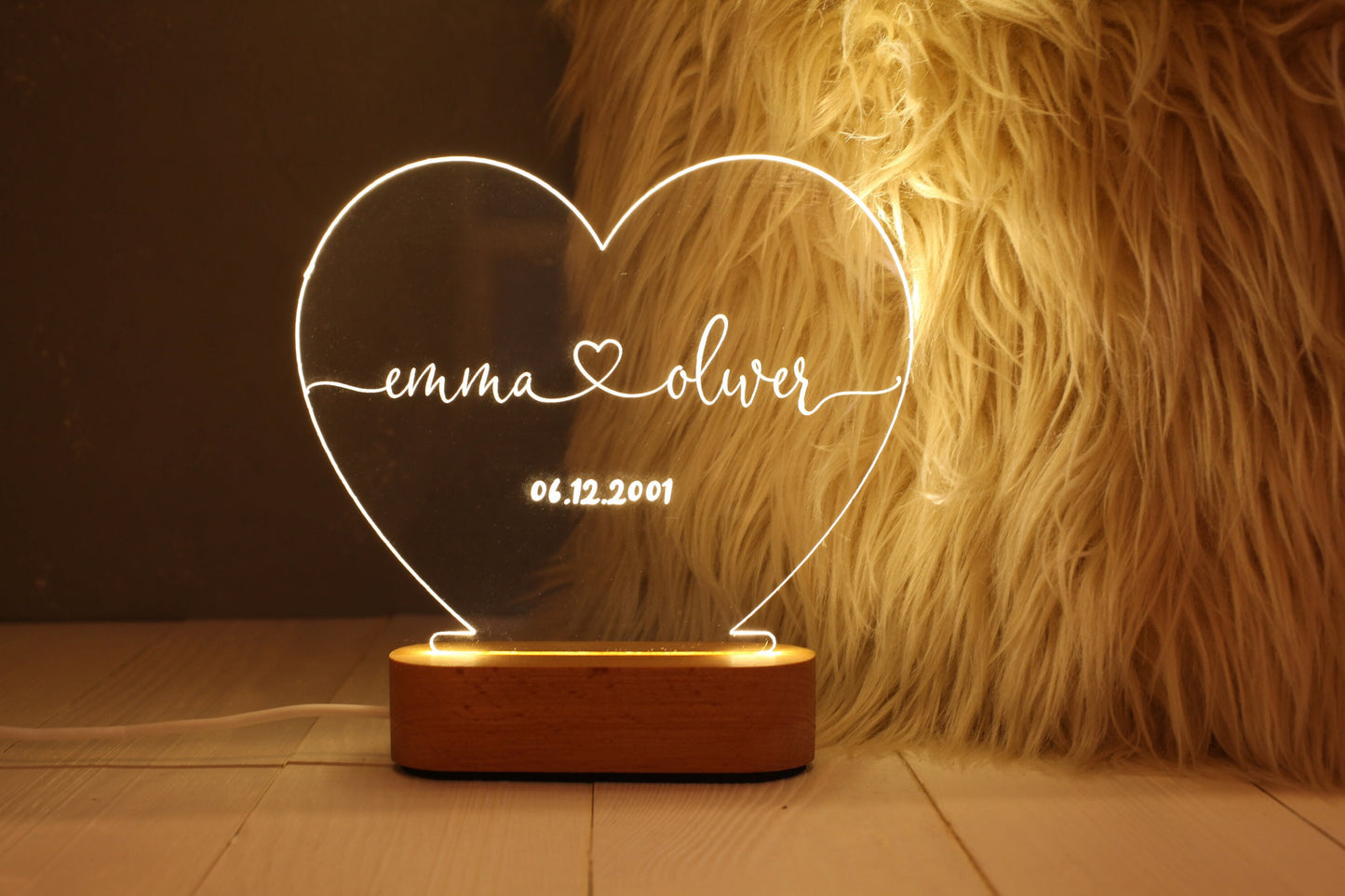 Personalized Night Light for Couples - Gift for Girlfriend - Gift for Wife